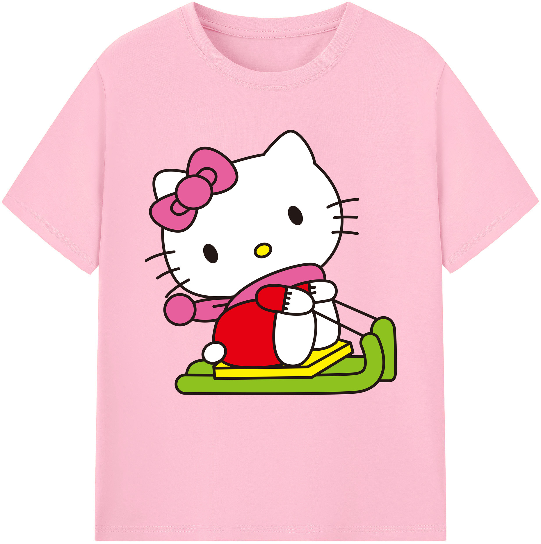 （画像用） Hello Kitty ハローキティ 綿100％半袖Tシャツ（フロントプリント）