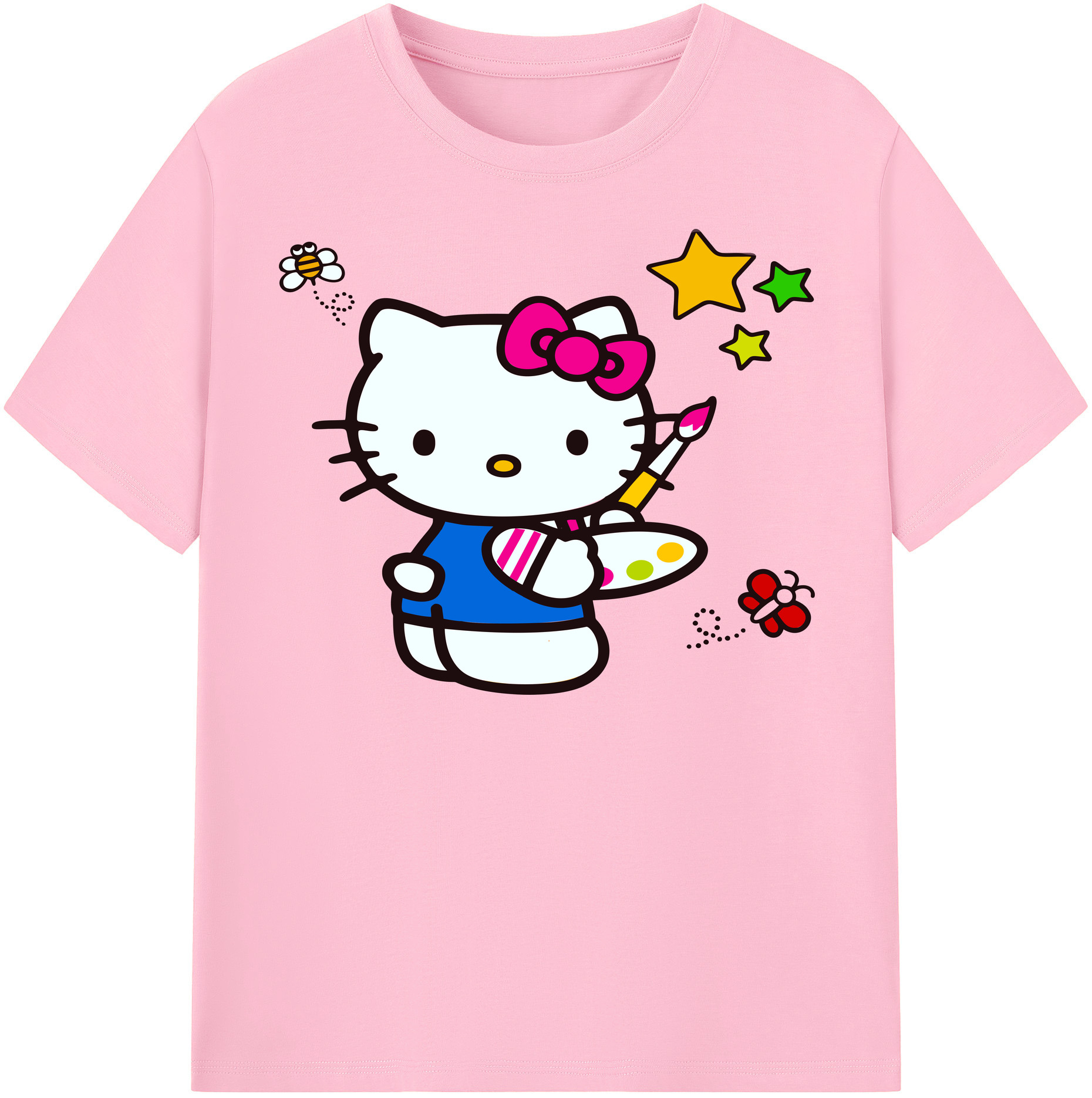 （画像用） Hello Kitty ハローキティ 綿100％半袖Tシャツ（フロントプリント）