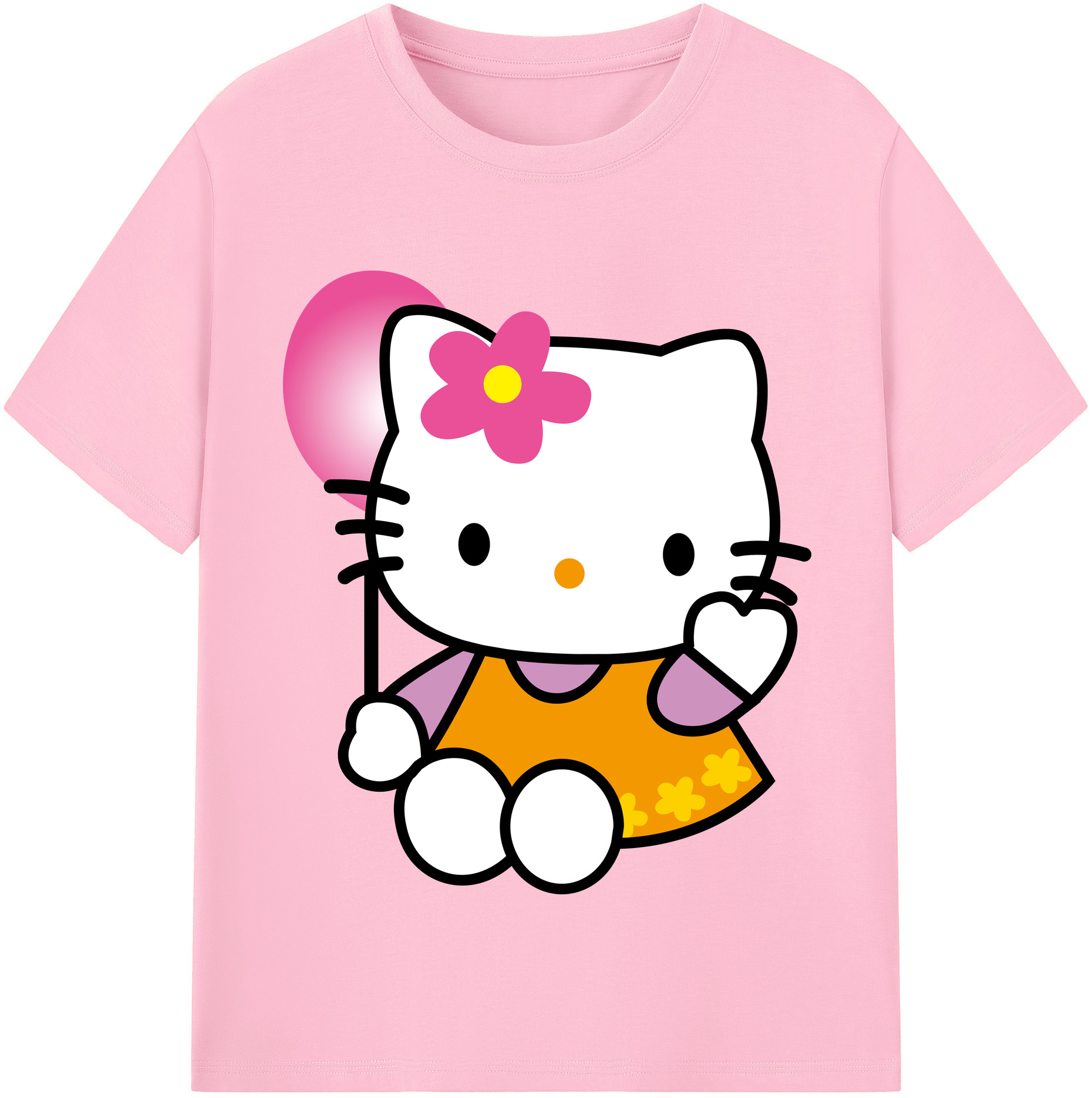 （画像用） Hello Kitty ハローキティ 綿100％半袖Tシャツ（フロントプリント）