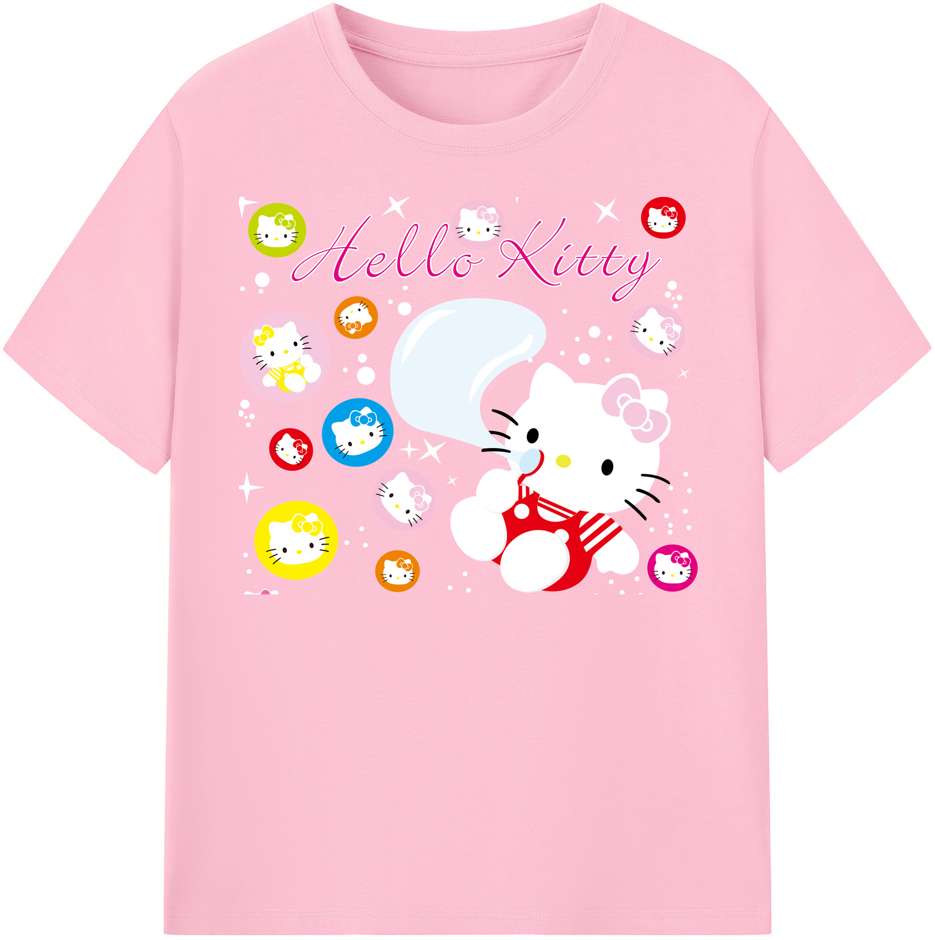 （画像用） Hello Kitty ハローキティ 綿100％半袖Tシャツ（フロントプリント）