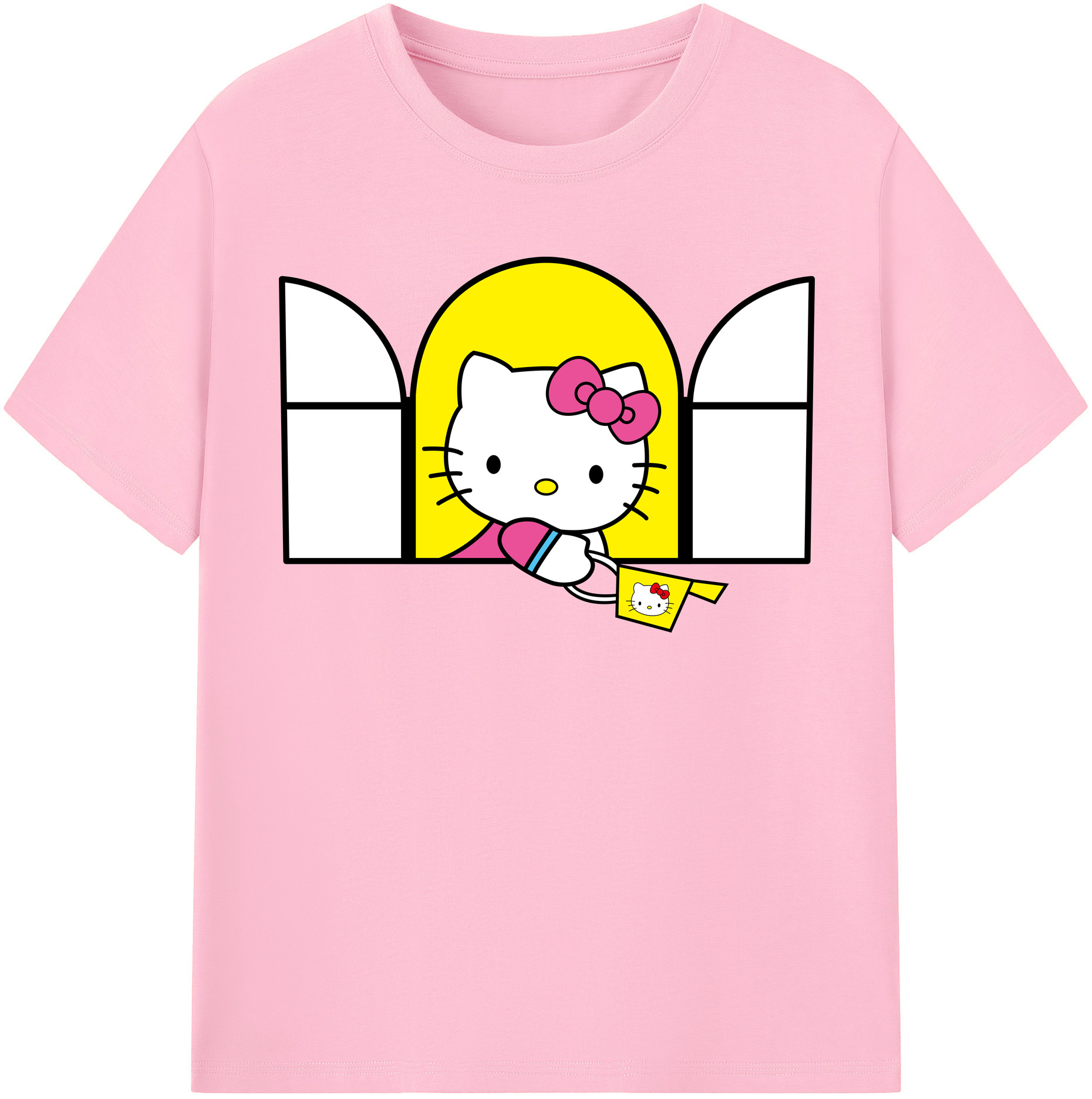 （画像用） Hello Kitty ハローキティ 綿100％半袖Tシャツ（フロントプリント）