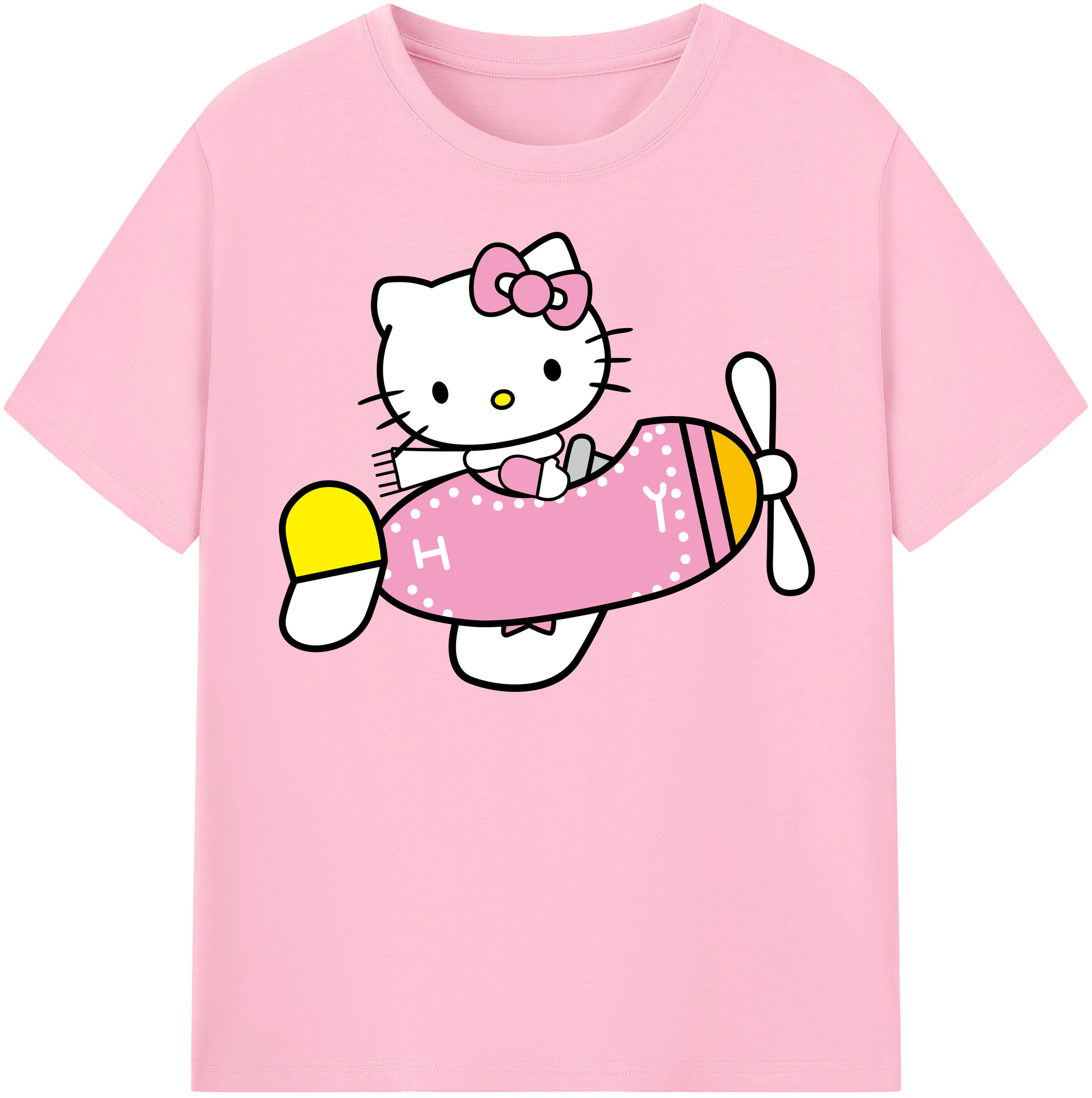 （画像用） Hello Kitty ハローキティ 綿100％半袖Tシャツ（フロントプリント）
