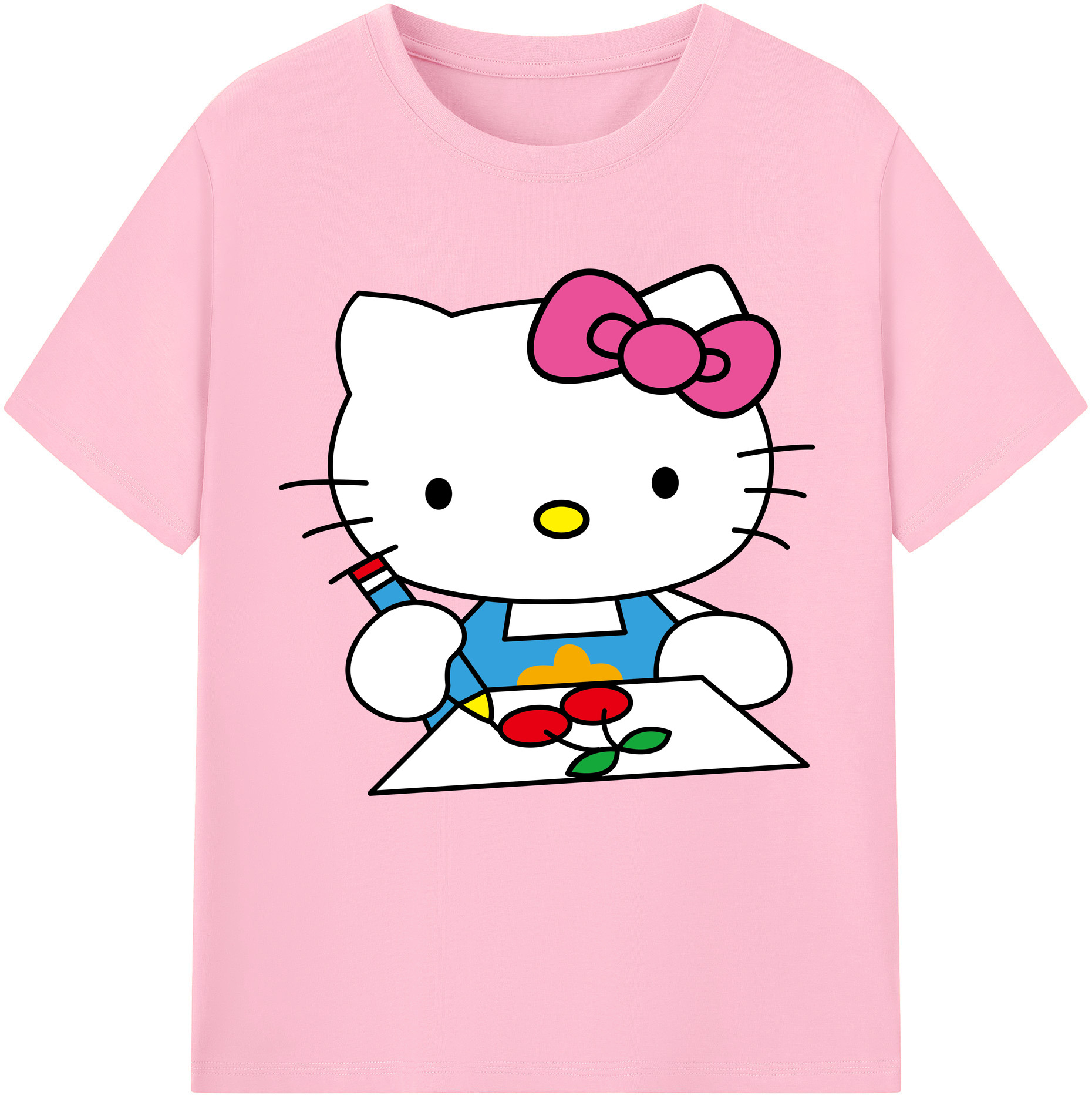 （画像用） Hello Kitty ハローキティ 綿100％半袖Tシャツ（フロントプリント）