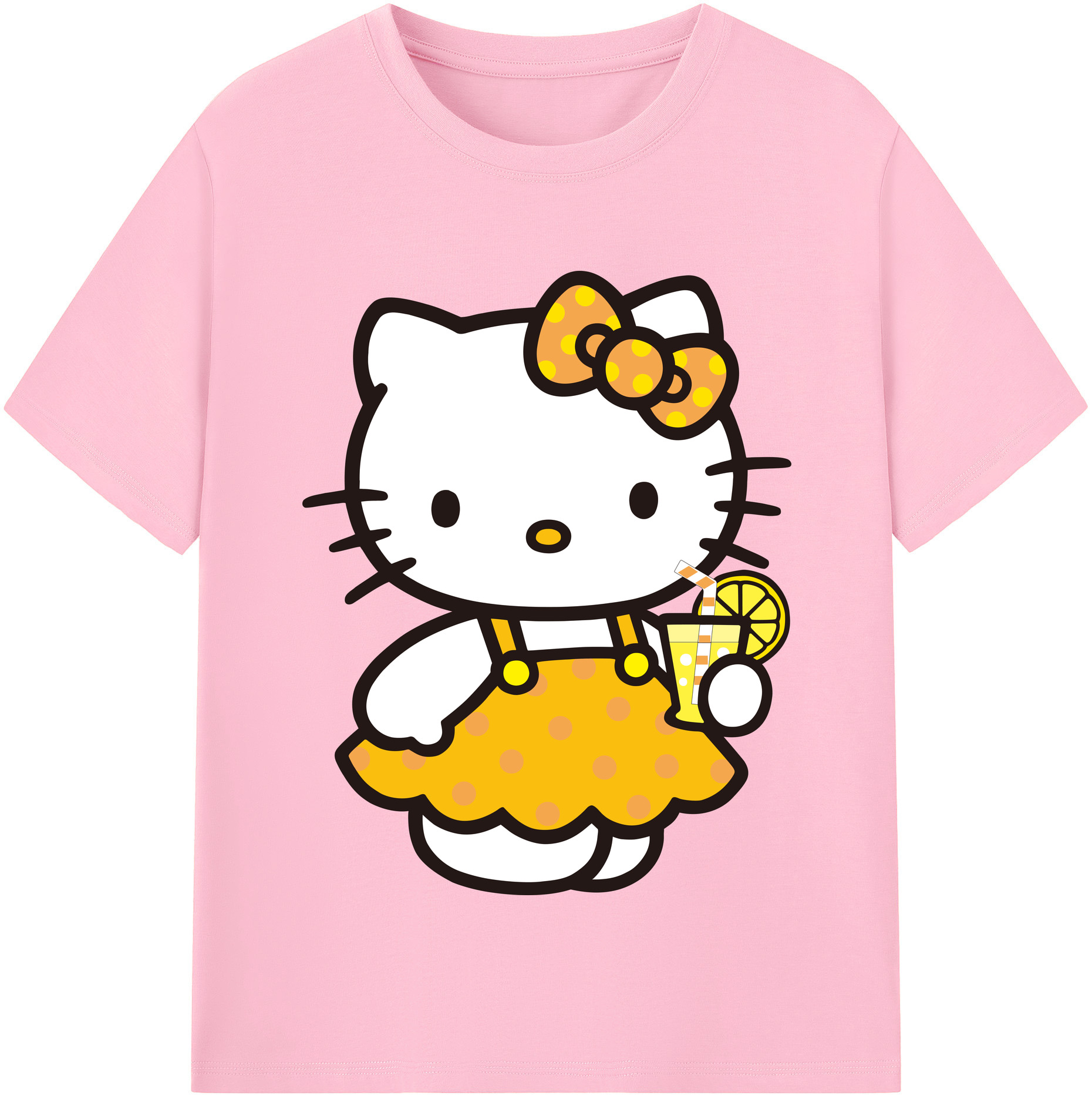 （画像用） Hello Kitty ハローキティ 綿100％半袖Tシャツ（フロントプリント）