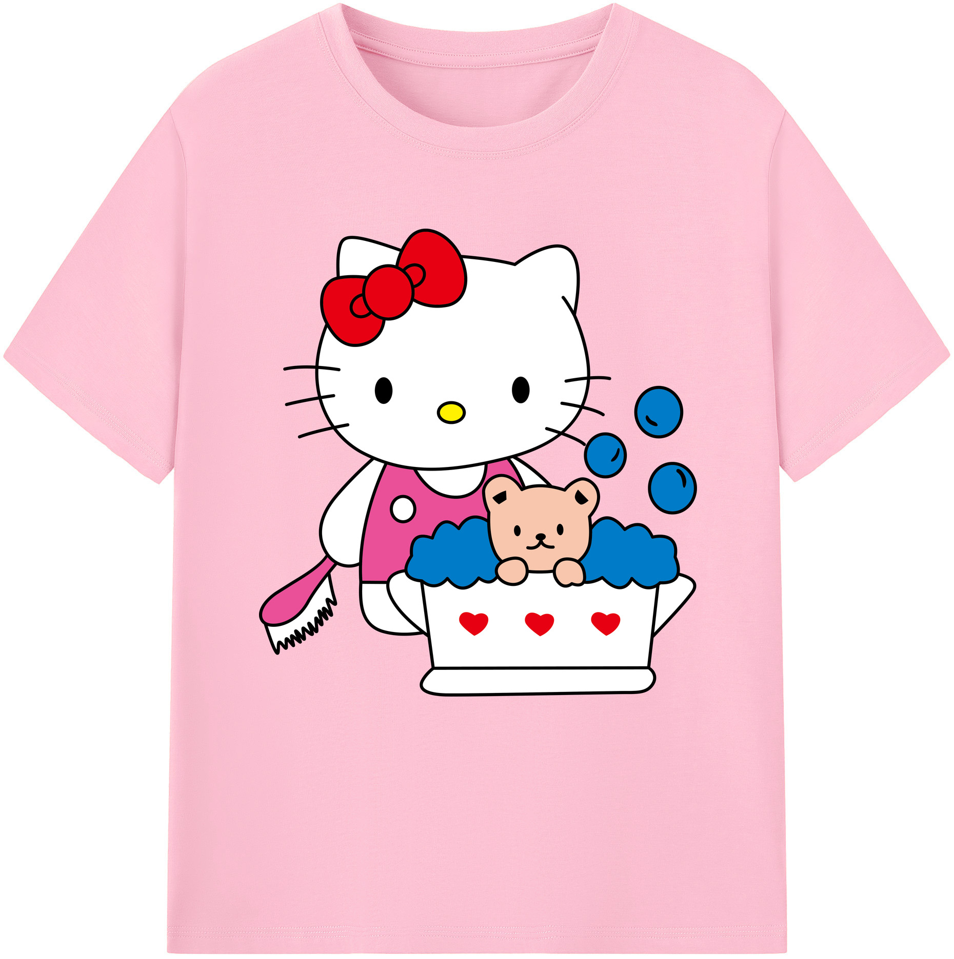 （画像用） Hello Kitty ハローキティ 綿100％半袖Tシャツ（フロントプリント）
