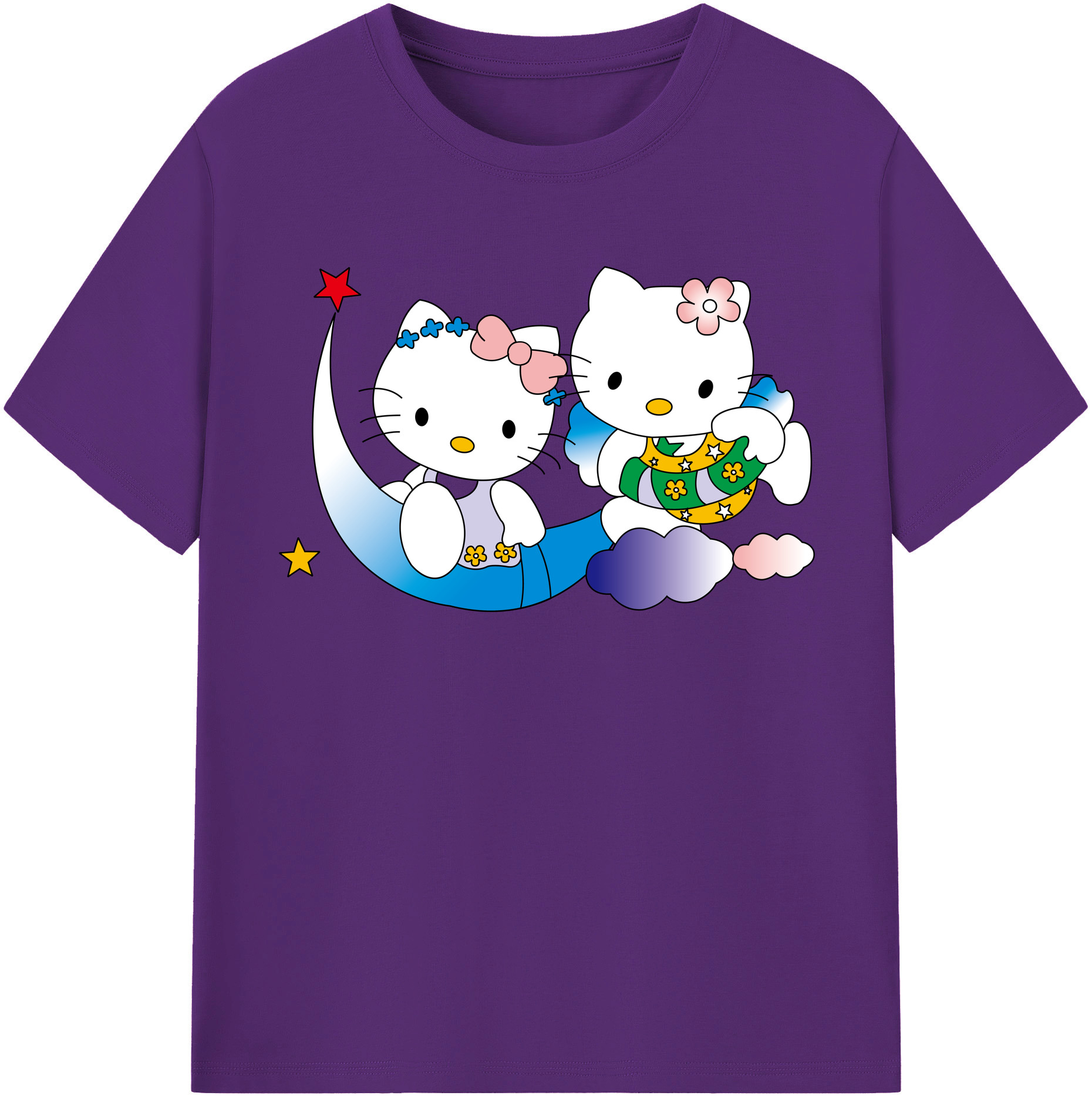 （画像用） Hello Kitty ハローキティ 綿100％半袖Tシャツ（フロントプリント）