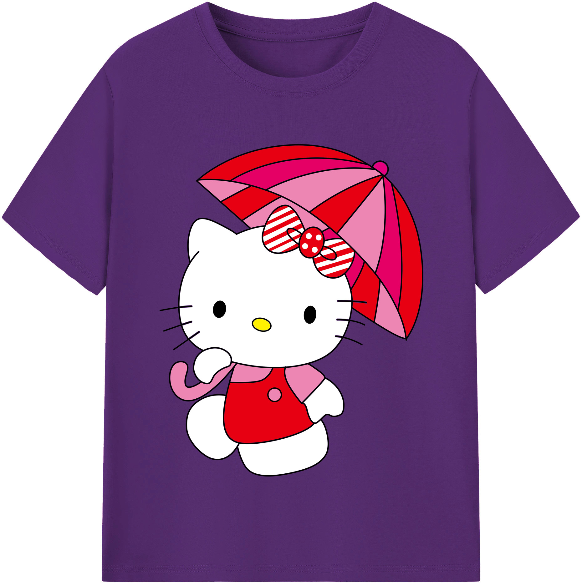 （画像用） Hello Kitty ハローキティ 綿100％半袖Tシャツ（フロントプリント）
