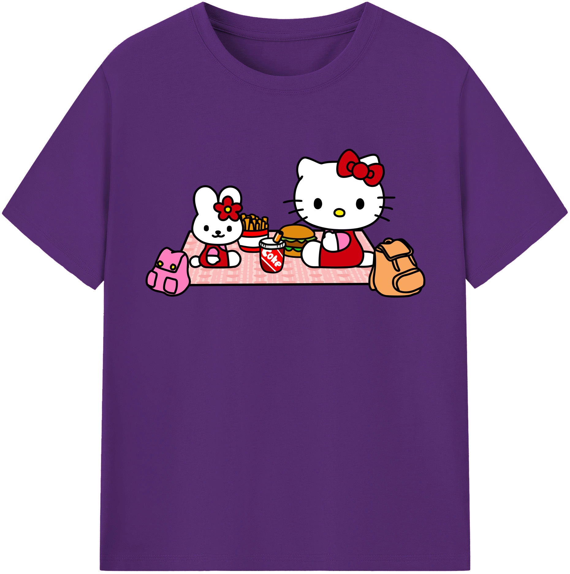 （画像用） Hello Kitty ハローキティ 綿100％半袖Tシャツ（フロントプリント）