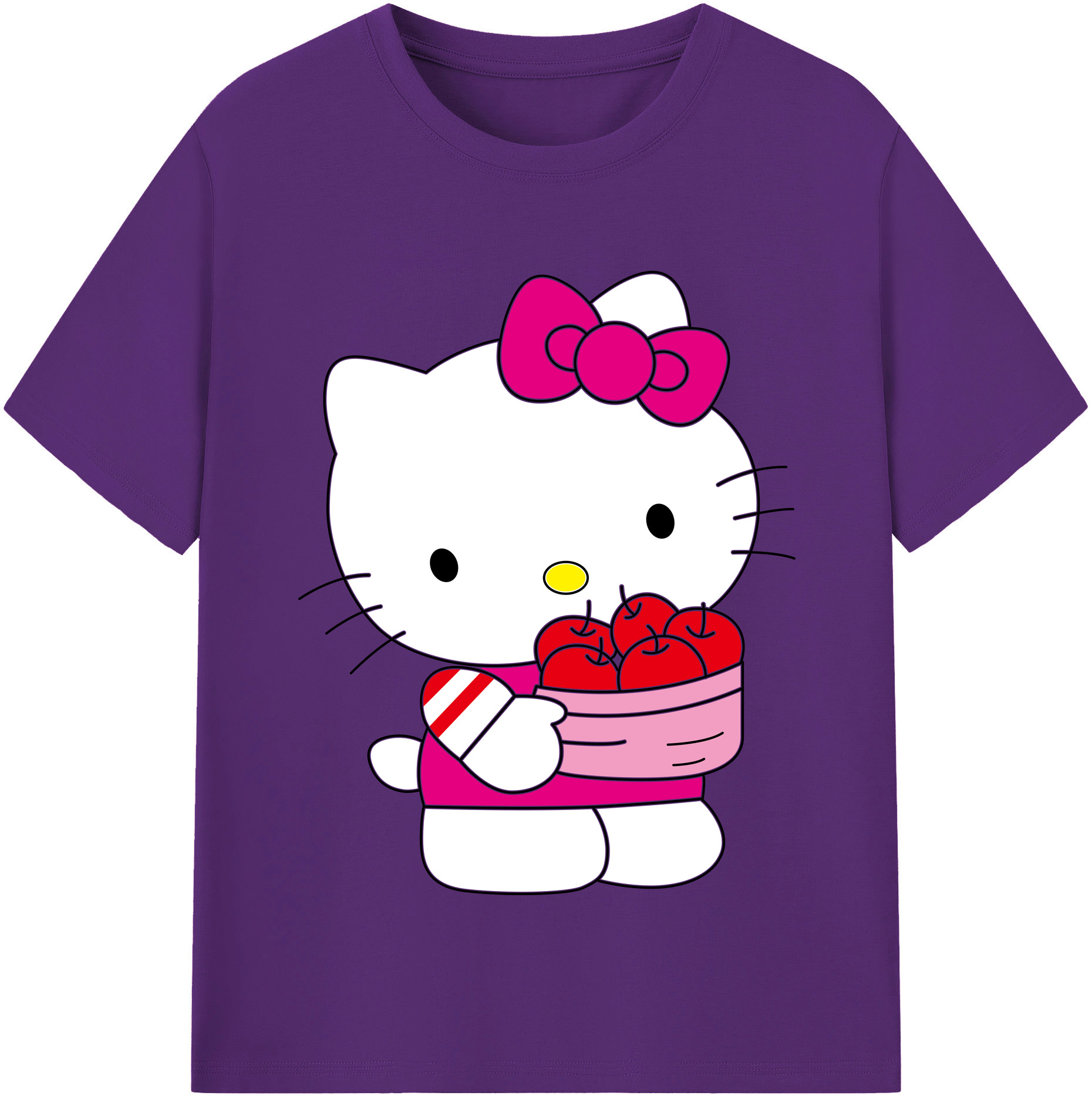 （画像用） Hello Kitty ハローキティ 綿100％半袖Tシャツ（フロントプリント）