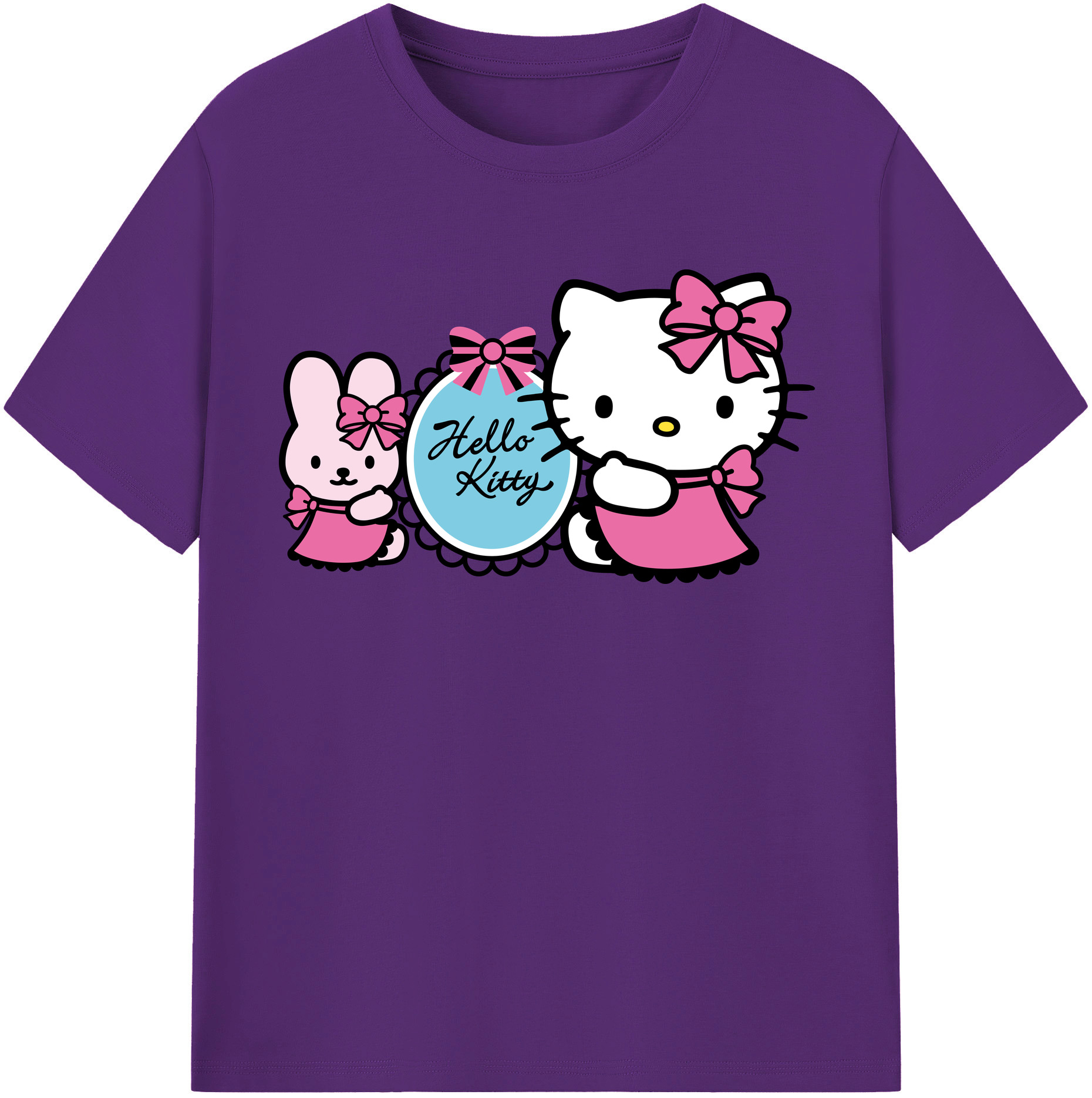 （画像用） Hello Kitty ハローキティ 綿100％半袖Tシャツ（フロントプリント）