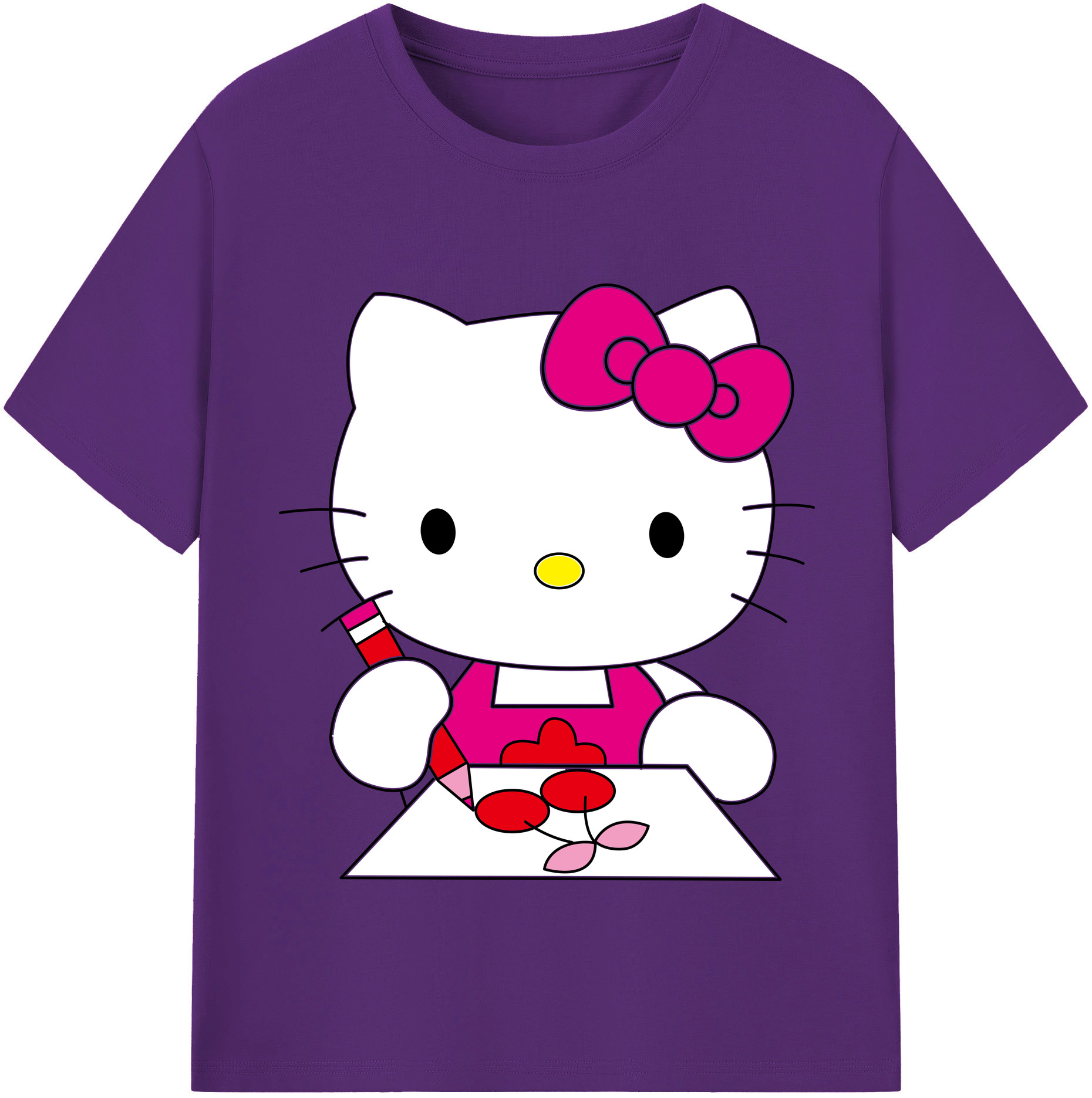 （画像用） Hello Kitty ハローキティ 綿100％半袖Tシャツ（フロントプリント）
