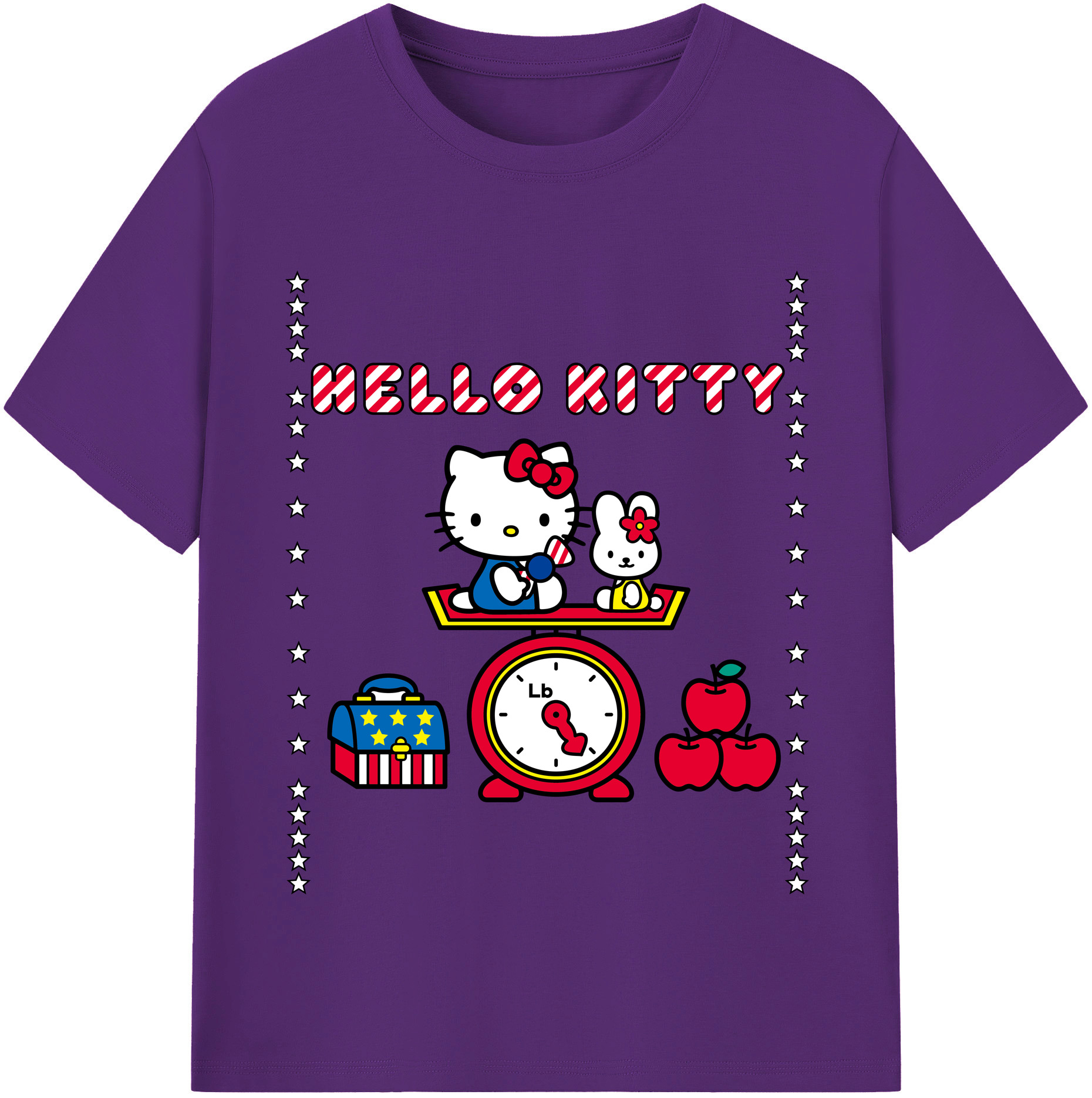 （画像用） Hello Kitty ハローキティ 綿100％半袖Tシャツ（フロントプリント）
