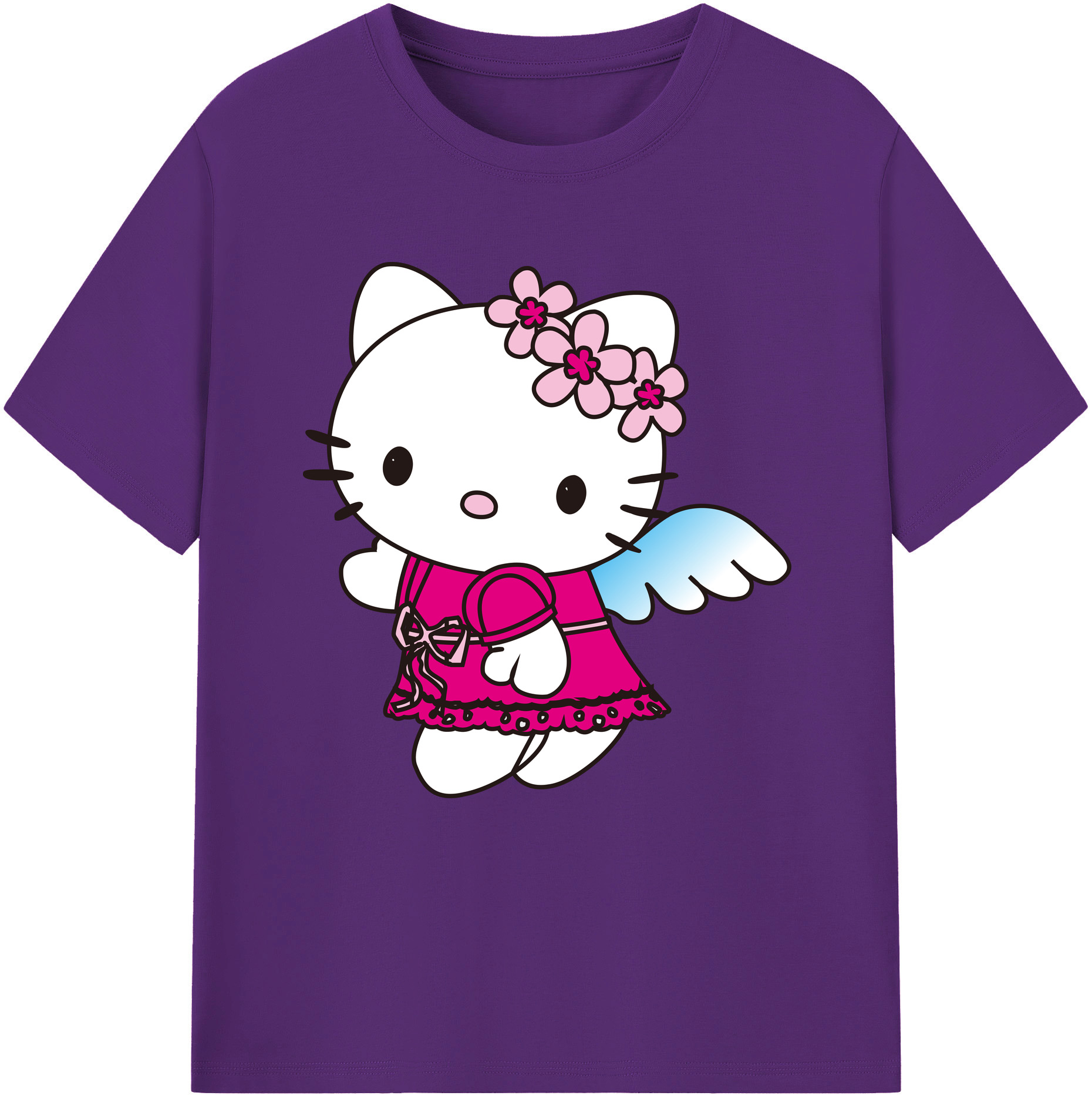 （画像用） Hello Kitty ハローキティ 綿100％半袖Tシャツ（フロントプリント）