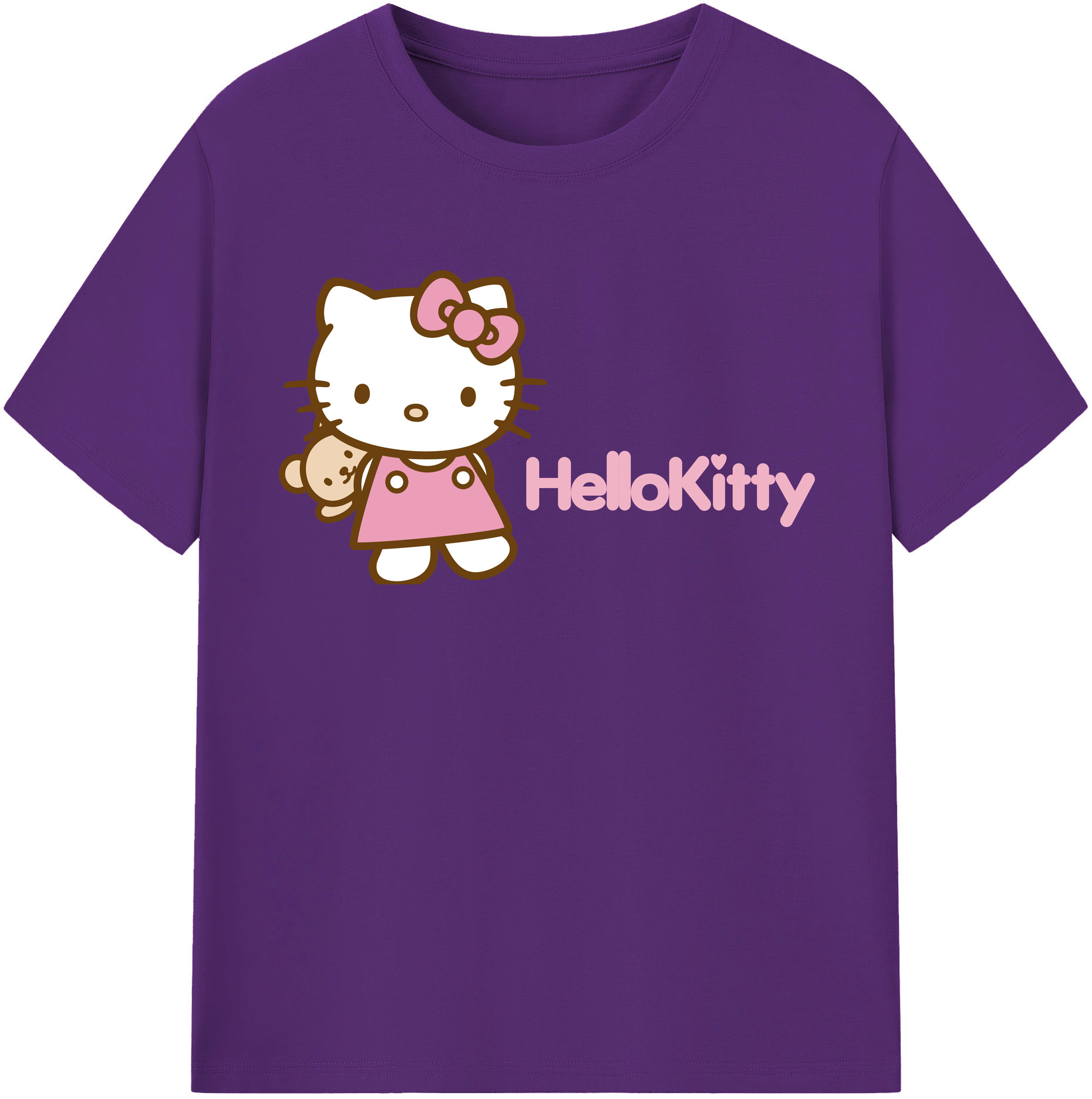 （画像用） Hello Kitty ハローキティ 綿100％半袖Tシャツ（フロントプリント）