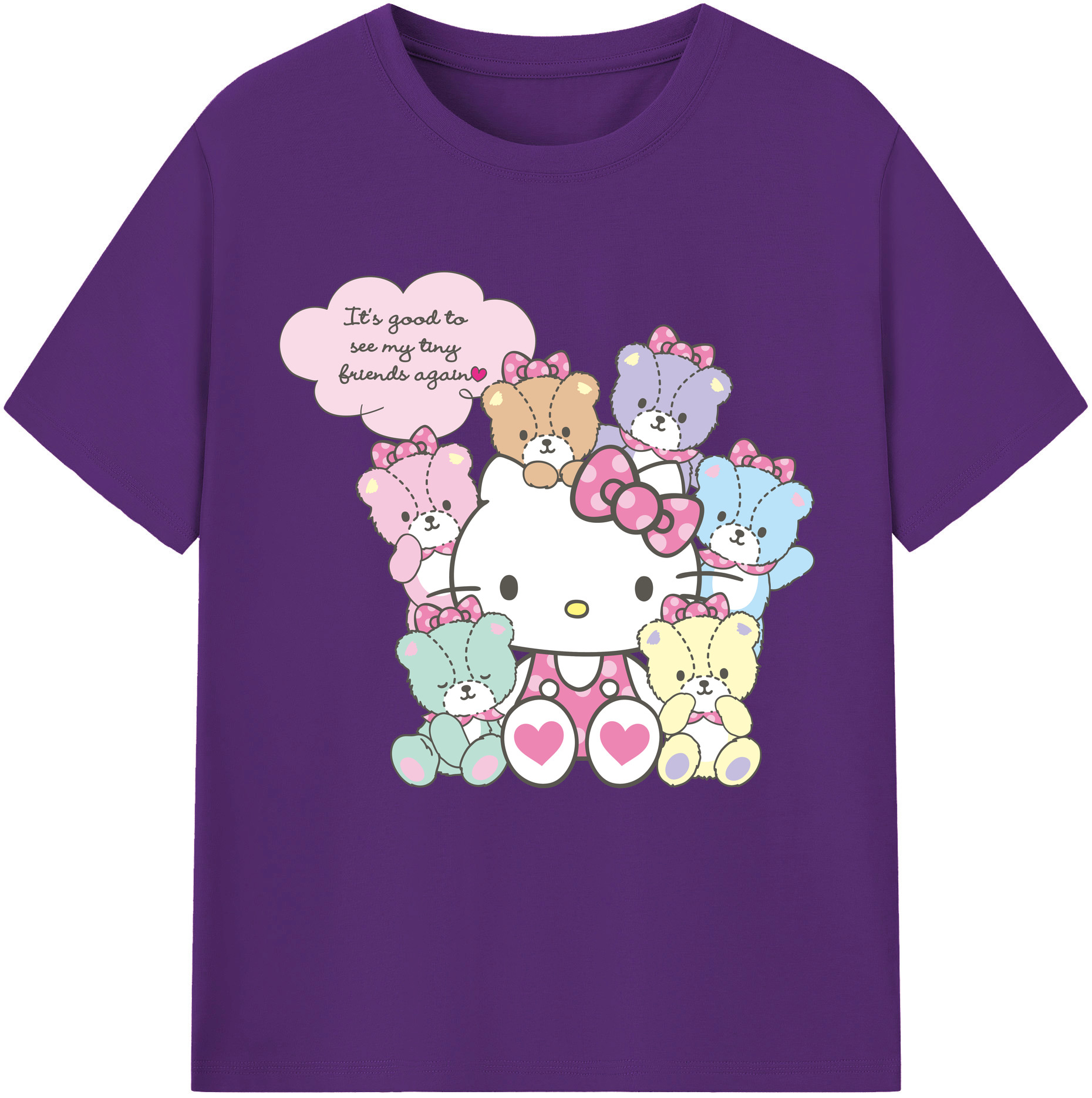 （画像用） Hello Kitty ハローキティ 綿100％半袖Tシャツ（フロントプリント）