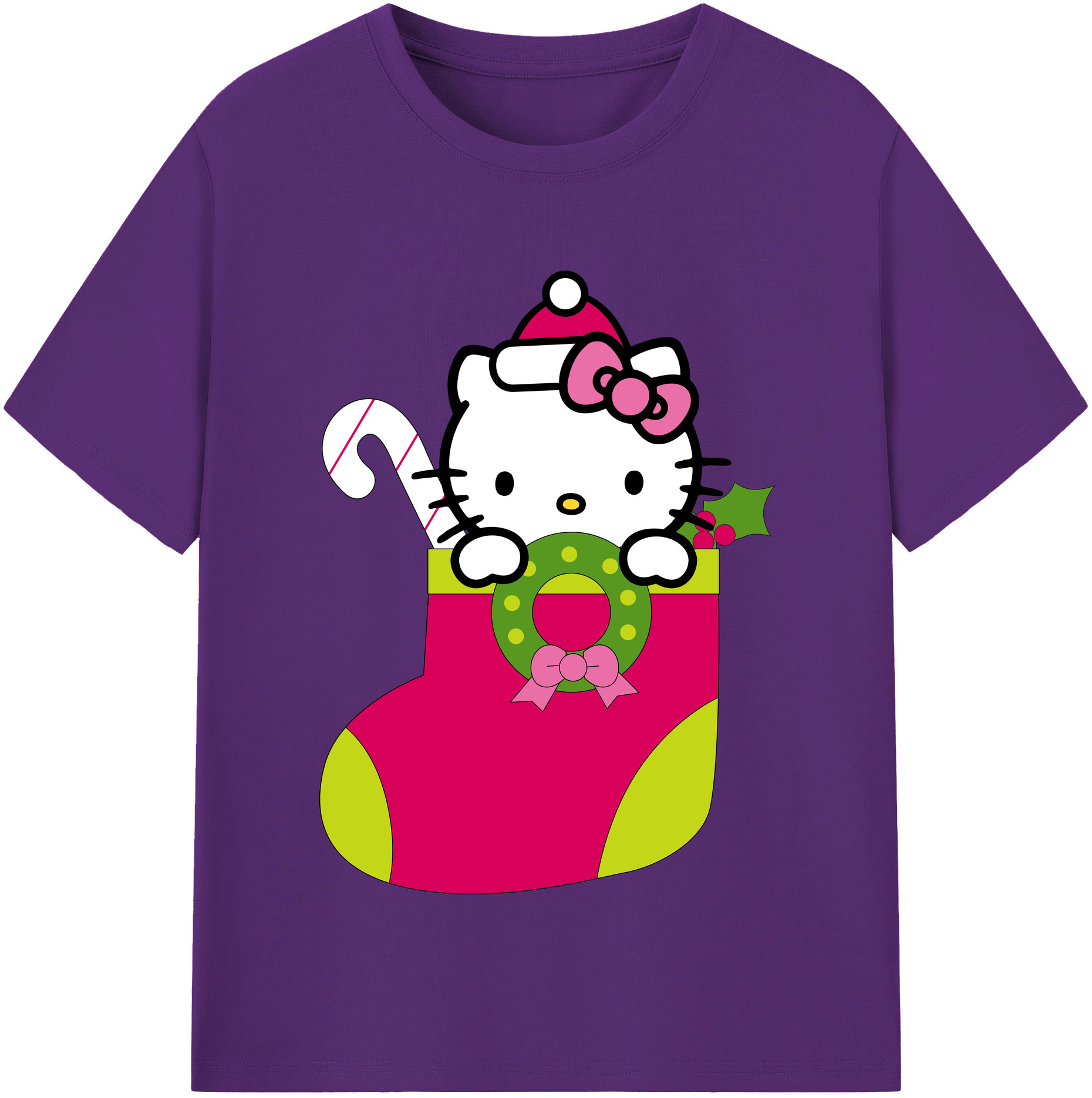 （画像用） Hello Kitty ハローキティ 綿100％半袖Tシャツ（フロントプリント）