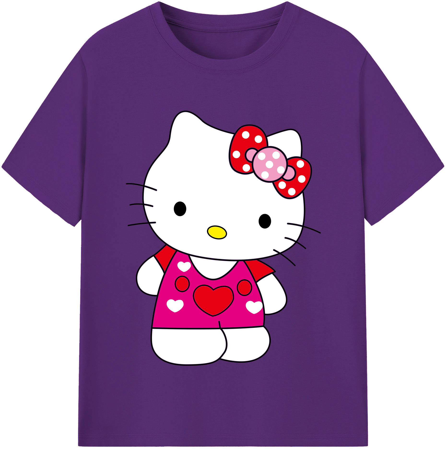 （画像用） Hello Kitty ハローキティ 綿100％半袖Tシャツ（フロントプリント）