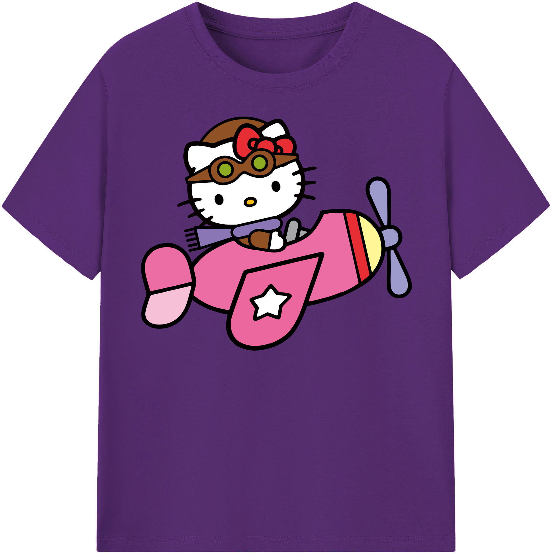 （画像用） Hello Kitty ハローキティ 綿100％半袖Tシャツ（フロントプリント）