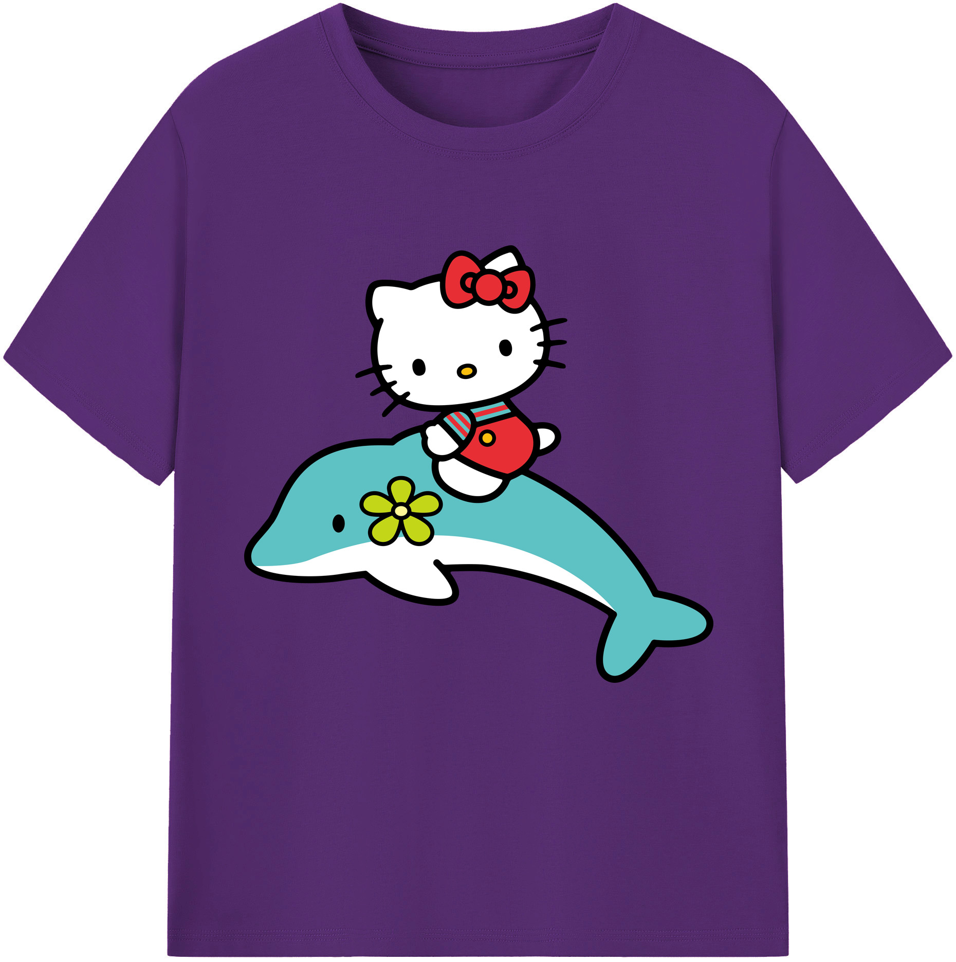 （画像用） Hello Kitty ハローキティ 綿100％半袖Tシャツ（フロントプリント）