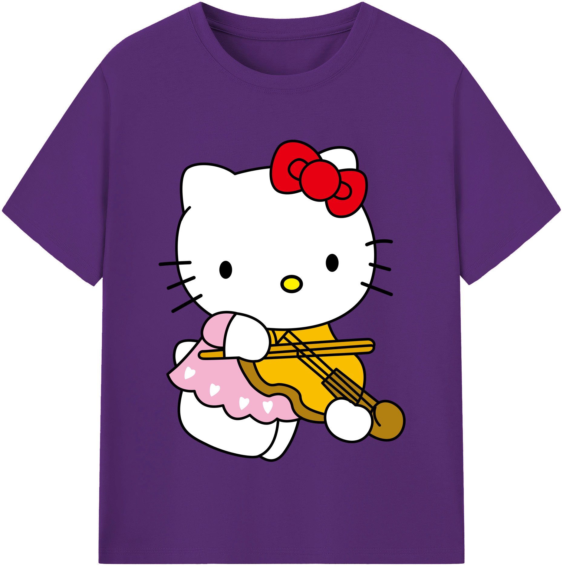 （画像用） Hello Kitty ハローキティ 綿100％半袖Tシャツ（フロントプリント）
