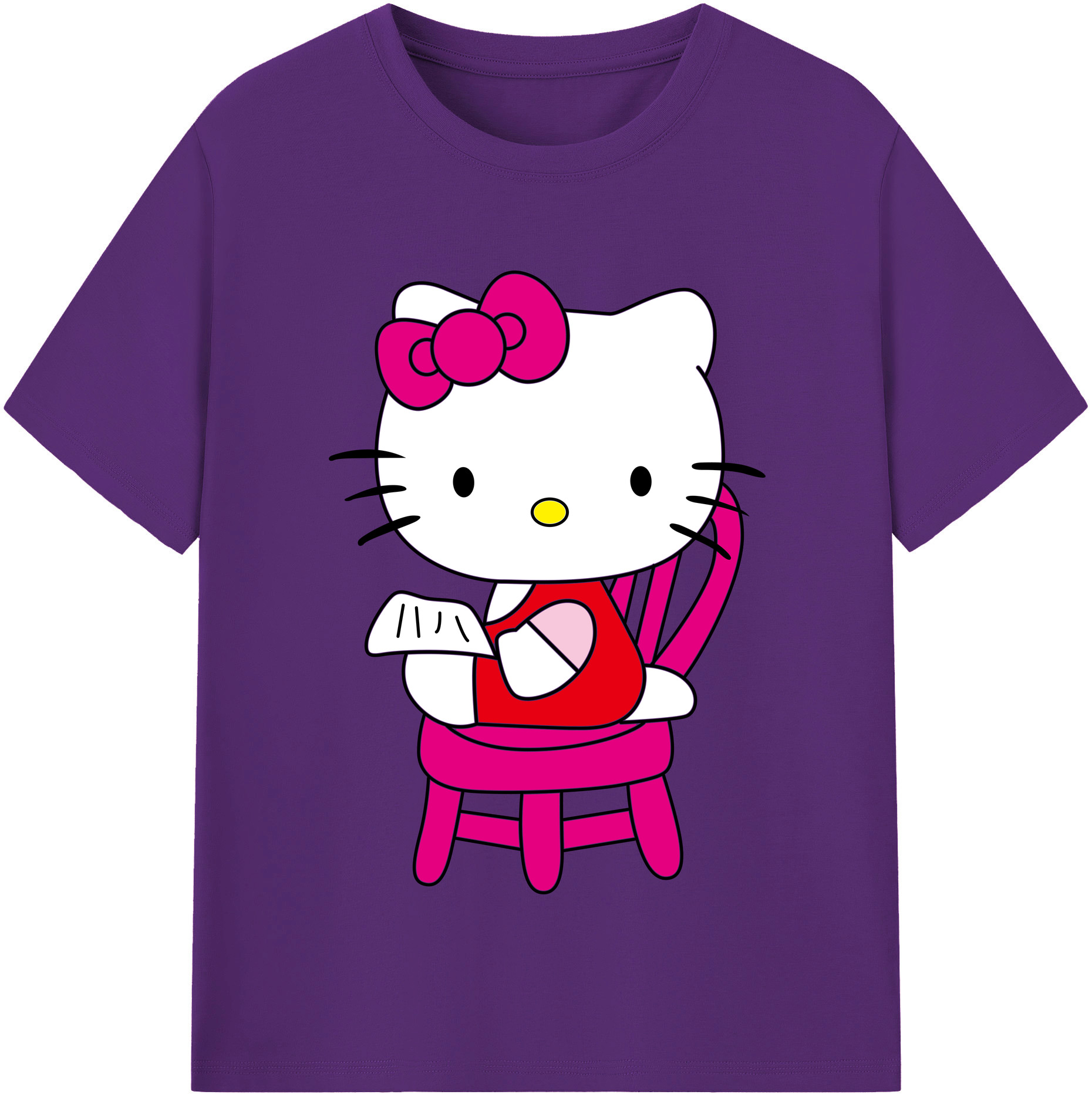 （画像用） Hello Kitty ハローキティ 綿100％半袖Tシャツ（フロントプリント）