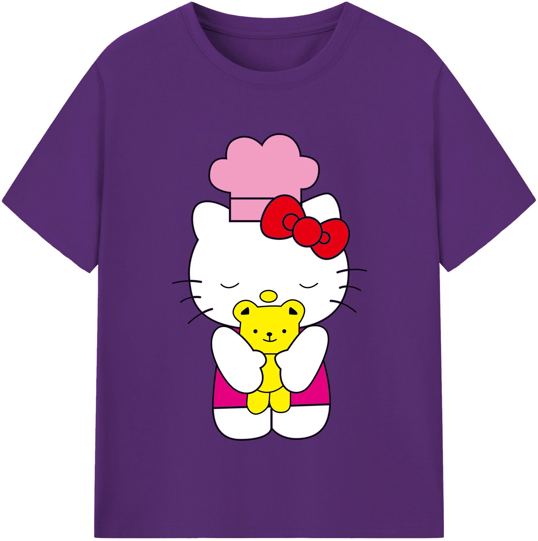 （画像用） Hello Kitty ハローキティ 綿100％半袖Tシャツ（フロントプリント）