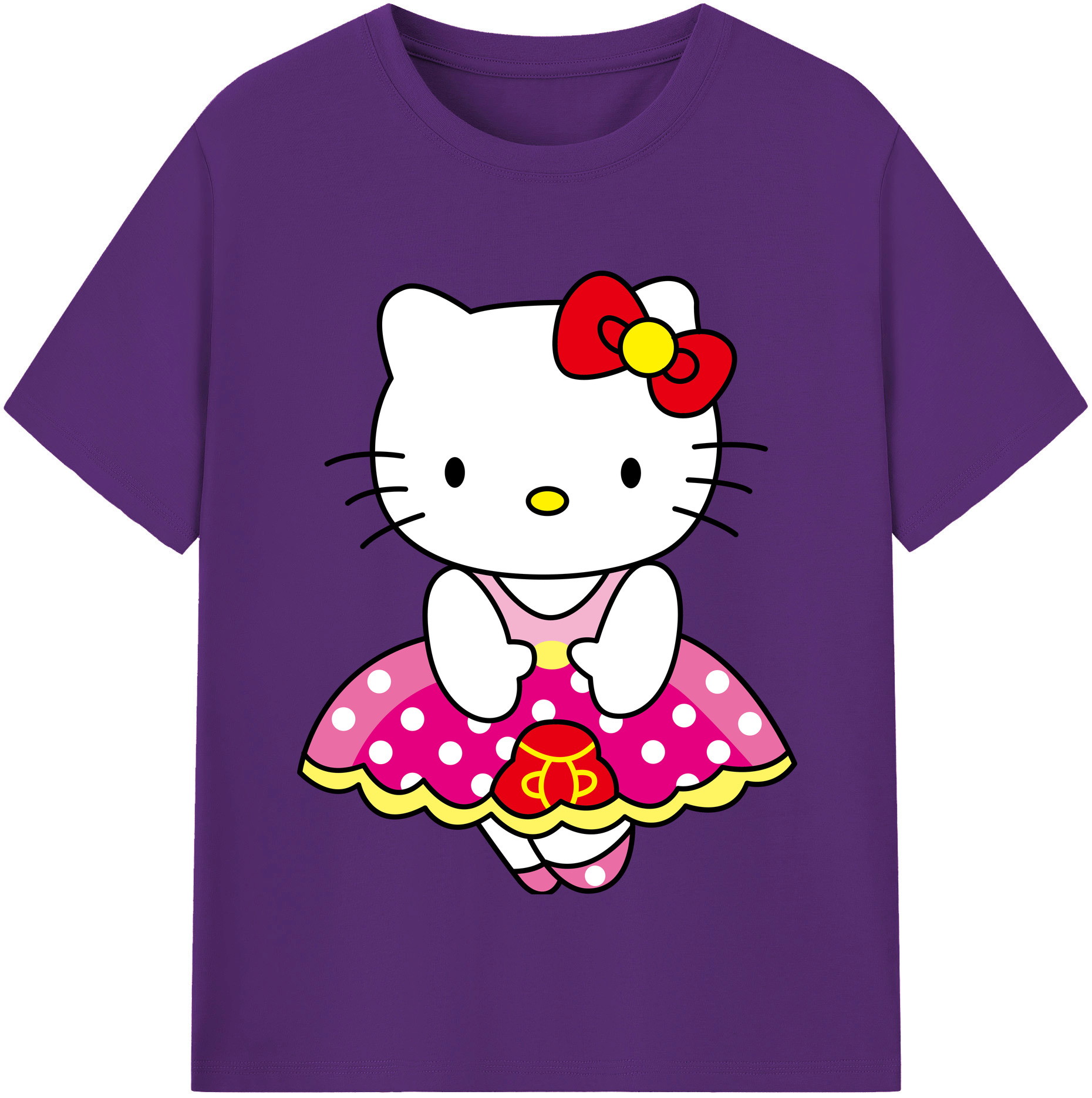 （画像用） Hello Kitty ハローキティ 綿100％半袖Tシャツ（フロントプリント）