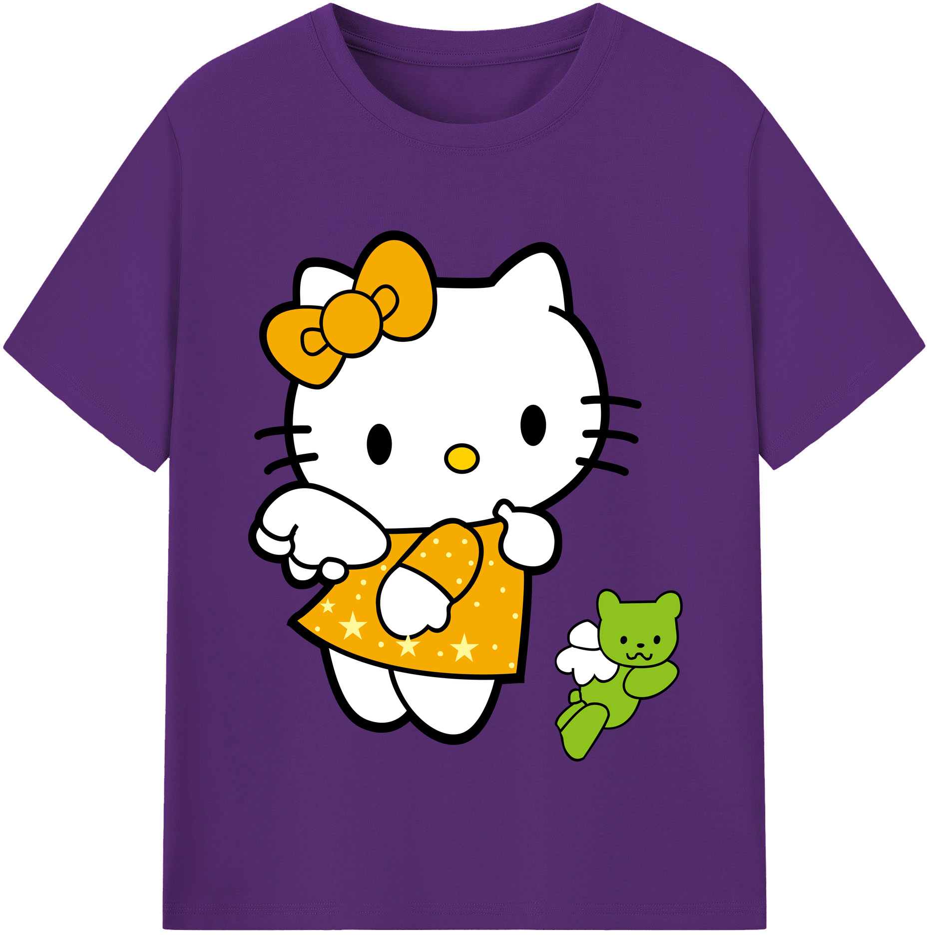 （画像用） Hello Kitty ハローキティ 綿100％半袖Tシャツ（フロントプリント）