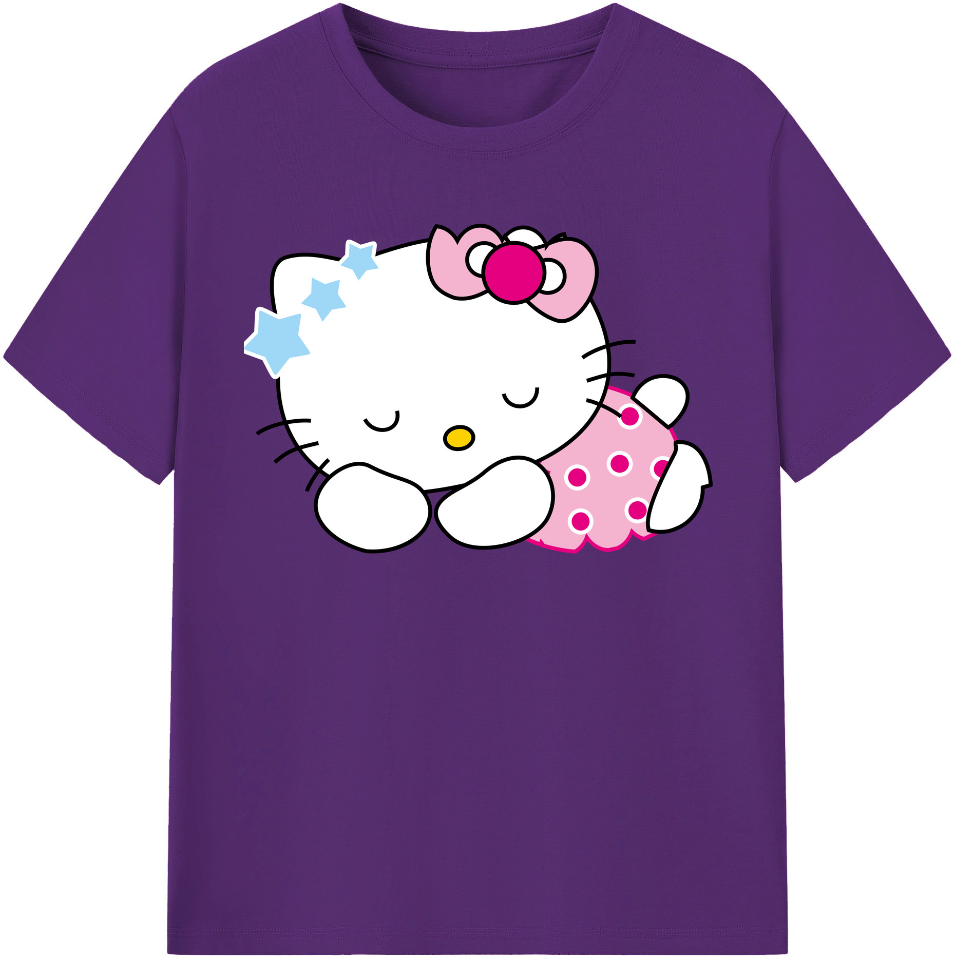 （画像用） Hello Kitty ハローキティ 綿100％半袖Tシャツ（フロントプリント）