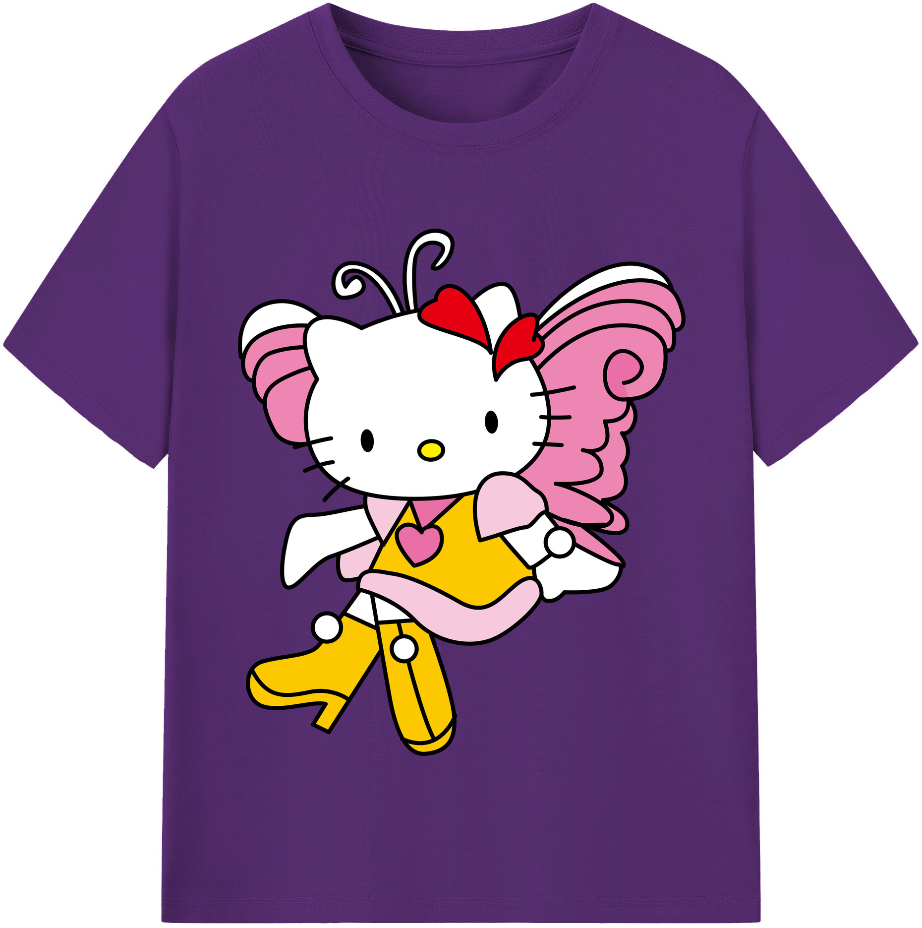 （画像用） Hello Kitty ハローキティ 綿100％半袖Tシャツ（フロントプリント）