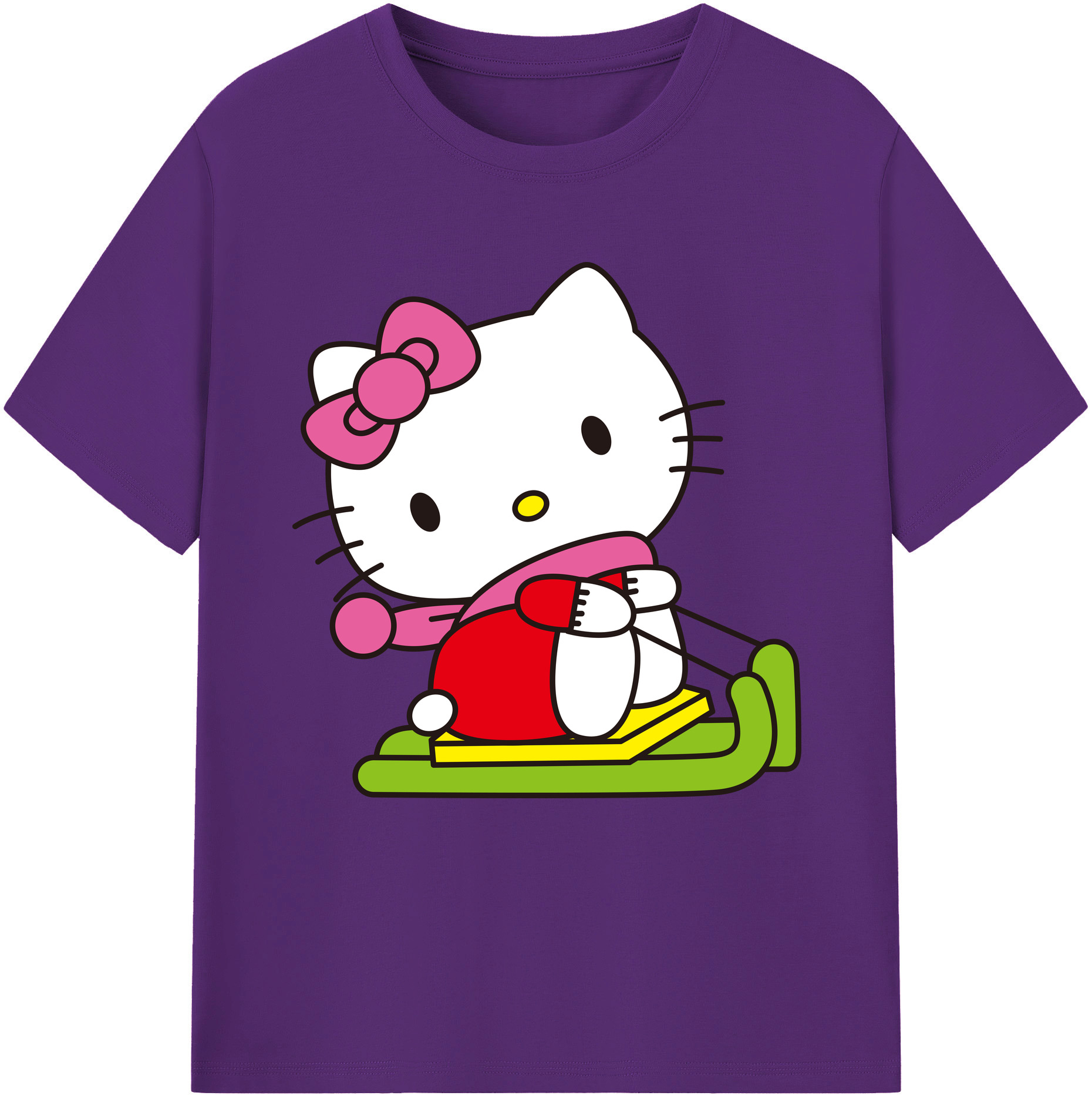 （画像用） Hello Kitty ハローキティ 綿100％半袖Tシャツ（フロントプリント）