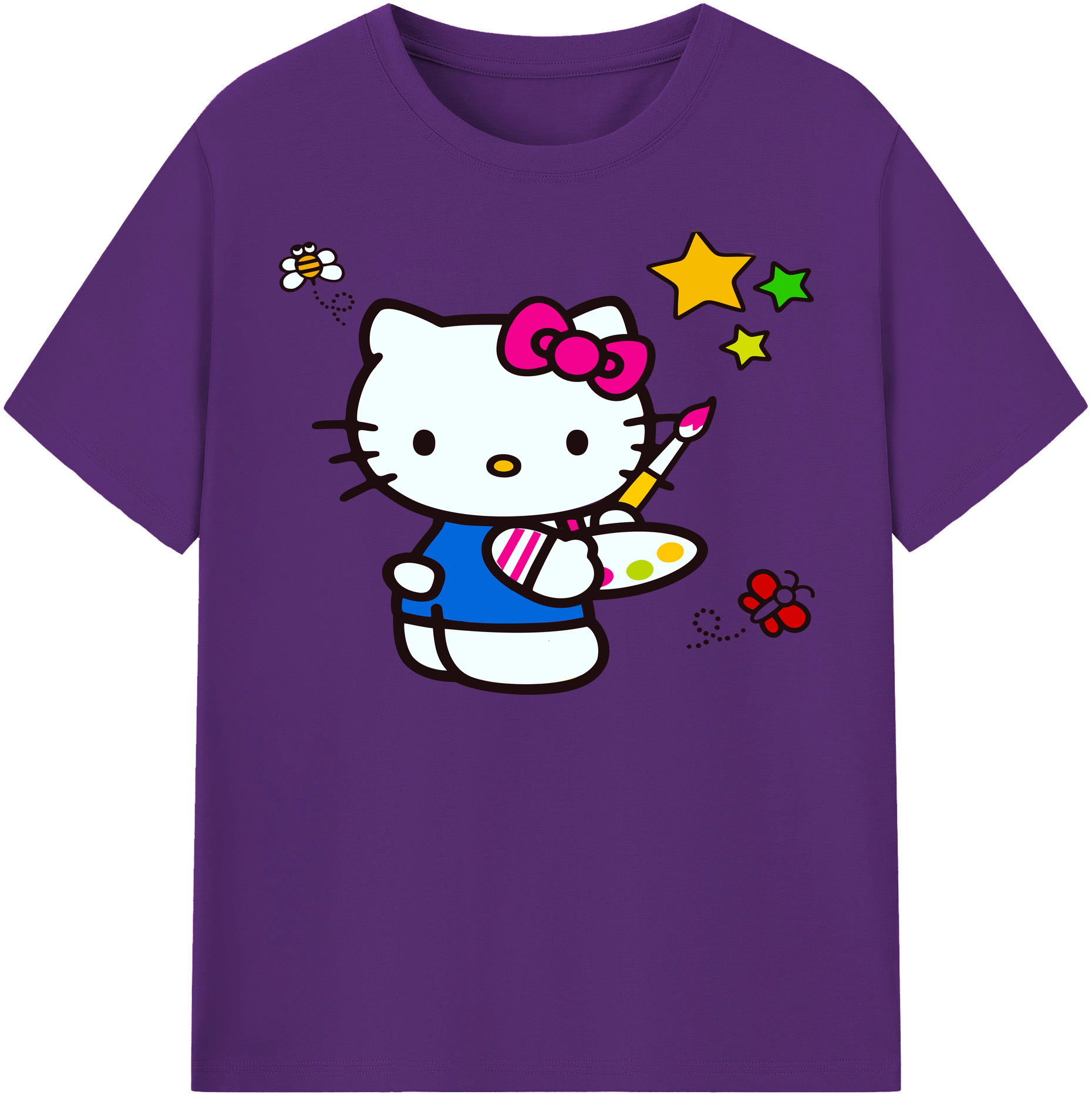（画像用） Hello Kitty ハローキティ 綿100％半袖Tシャツ（フロントプリント）