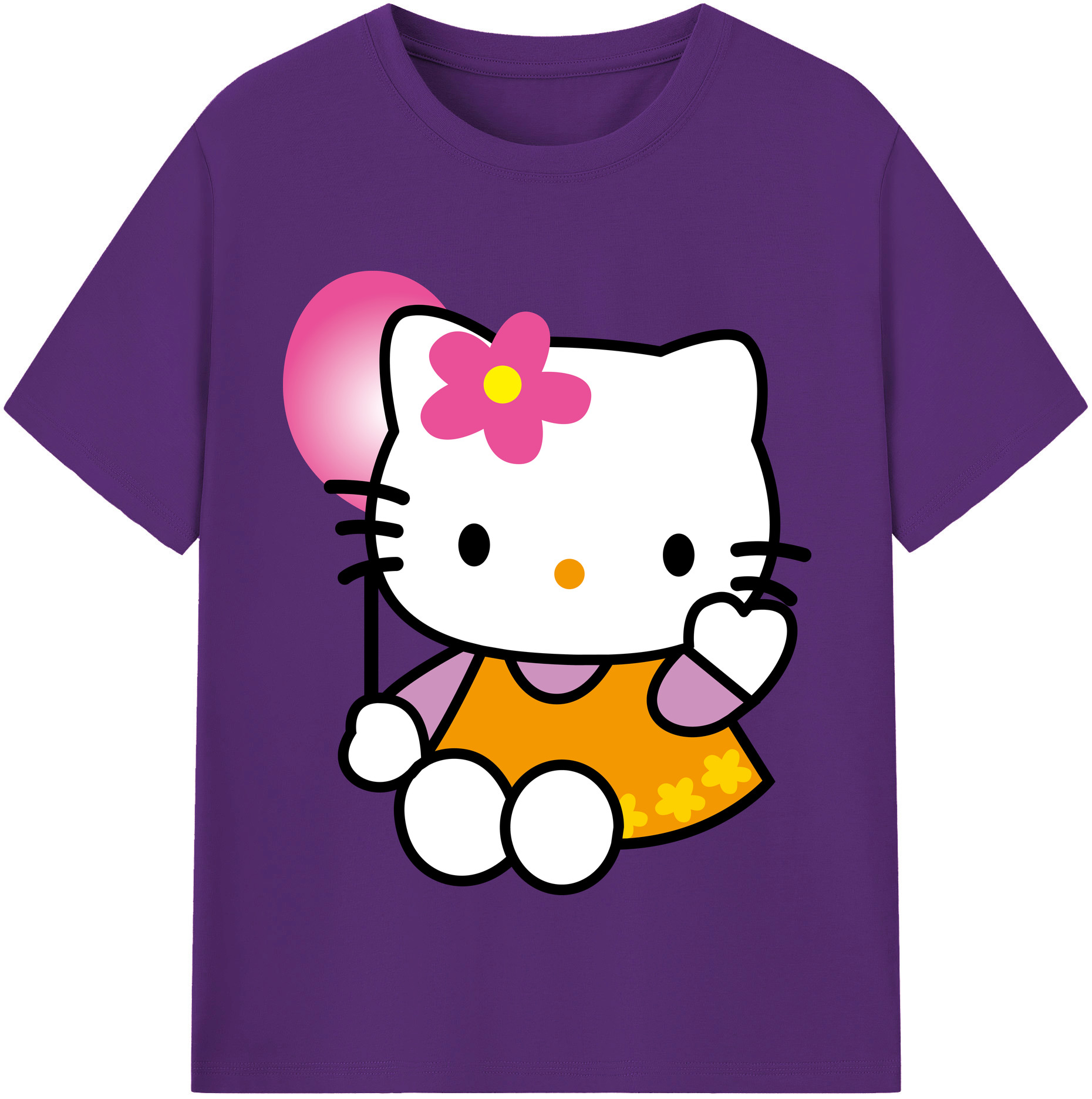 （画像用） Hello Kitty ハローキティ 綿100％半袖Tシャツ（フロントプリント）