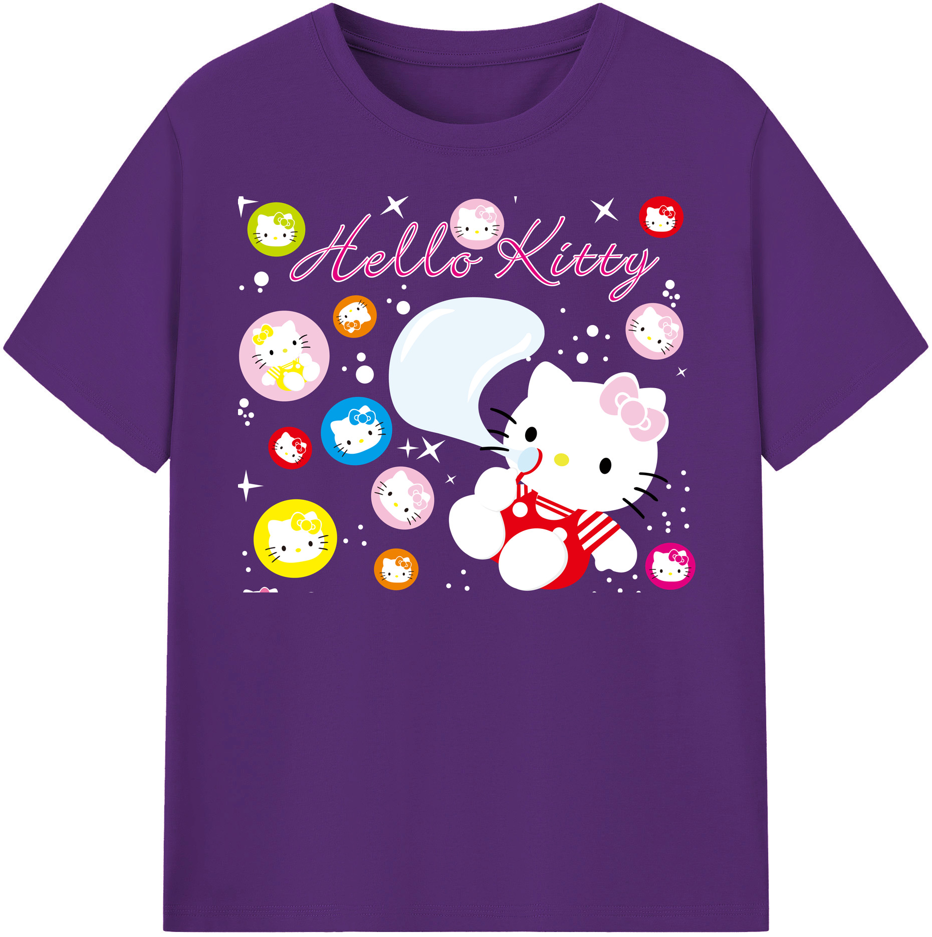 （画像用） Hello Kitty ハローキティ 綿100％半袖Tシャツ（フロントプリント）