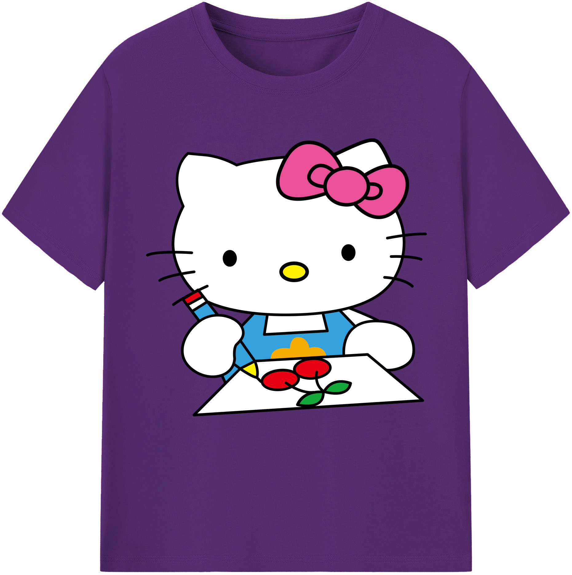 （画像用） Hello Kitty ハローキティ 綿100％半袖Tシャツ（フロントプリント）