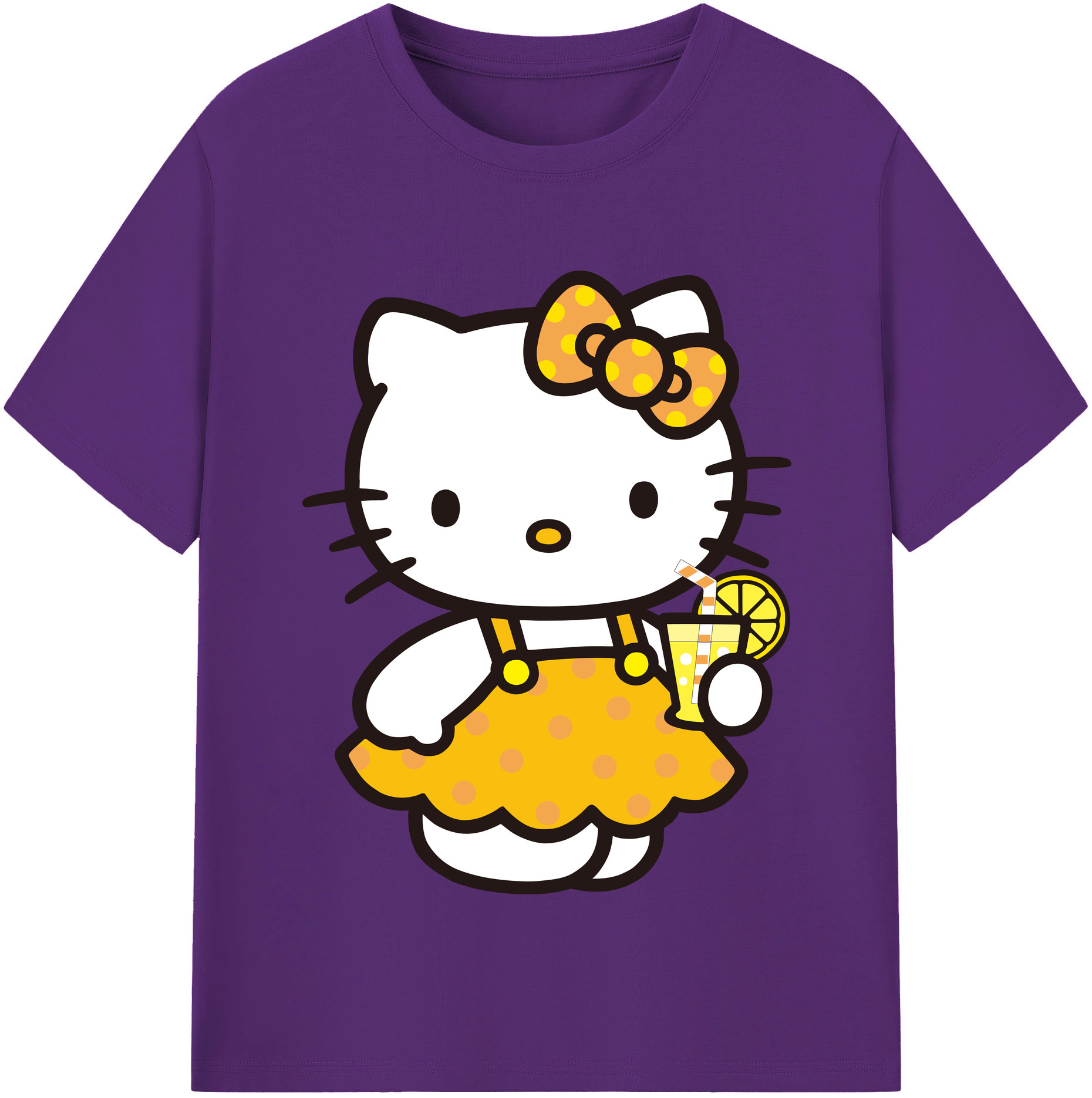 （画像用） Hello Kitty ハローキティ 綿100％半袖Tシャツ（フロントプリント）