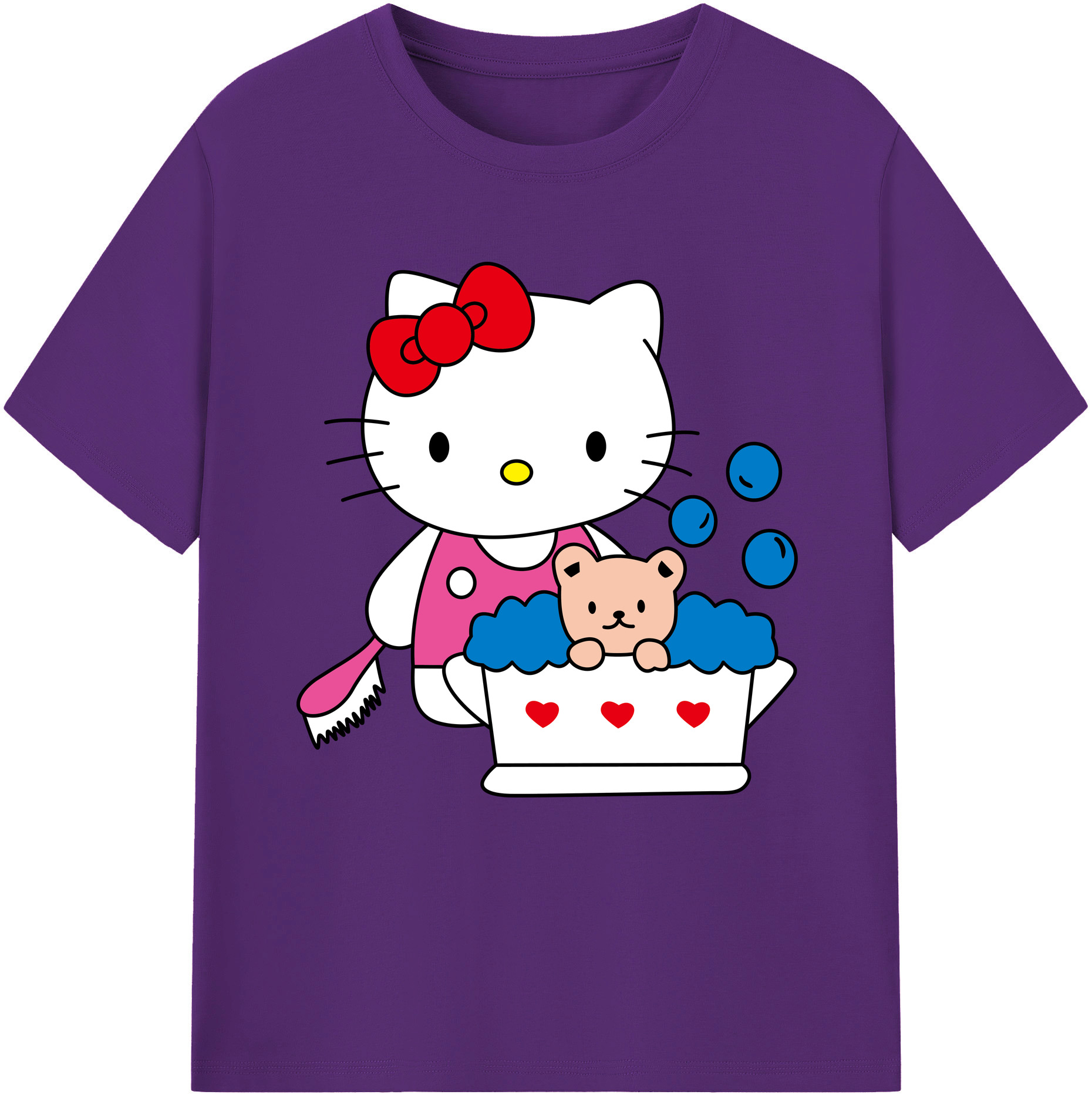 （画像用） Hello Kitty ハローキティ 綿100％半袖Tシャツ（フロントプリント）