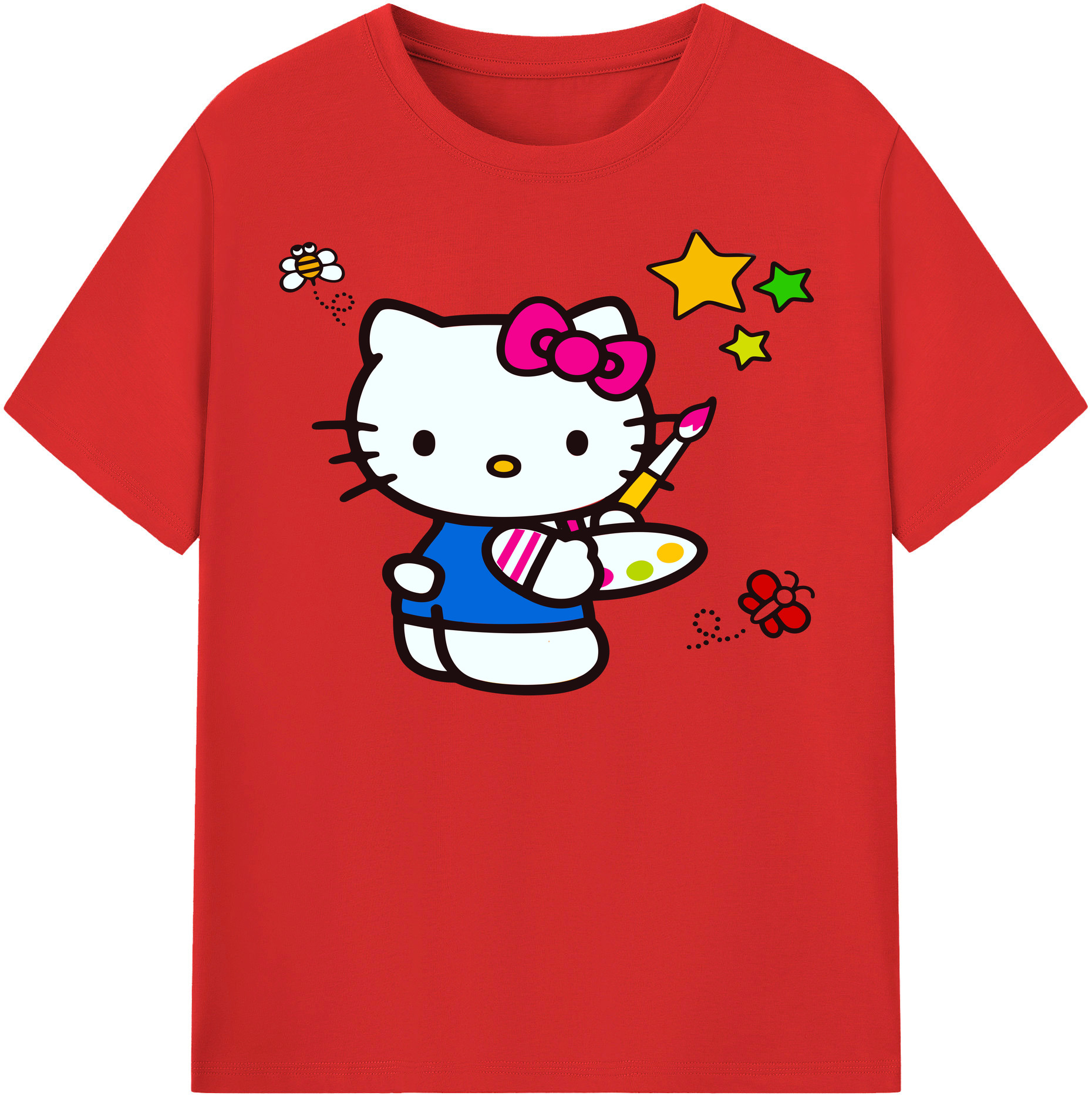 （画像用） Hello Kitty ハローキティ 綿100％半袖Tシャツ（フロントプリント）