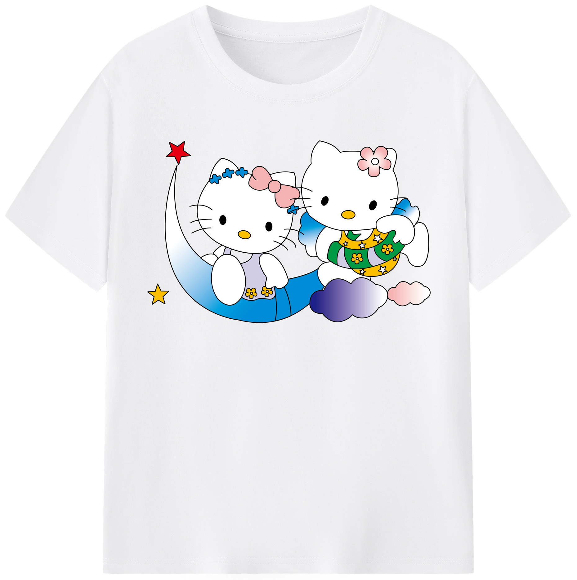 （画像用） Hello Kitty ハローキティ 綿100％半袖Tシャツ（フロントプリント）