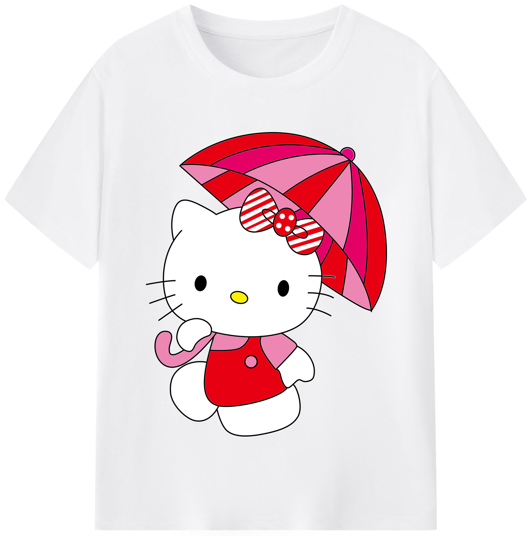 （画像用） Hello Kitty ハローキティ 綿100％半袖Tシャツ（フロントプリント）