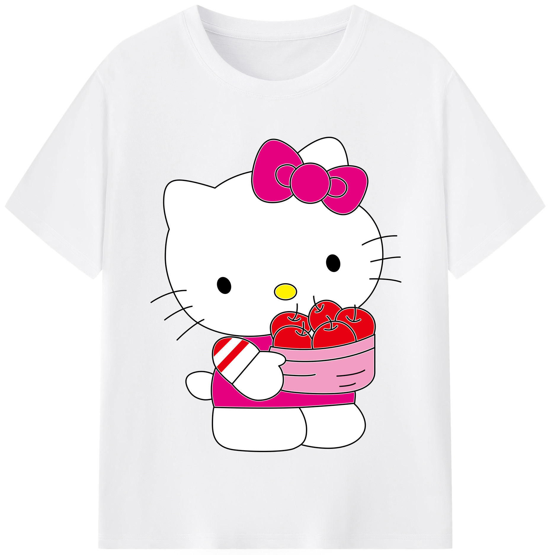 （画像用） Hello Kitty ハローキティ 綿100％半袖Tシャツ（フロントプリント）