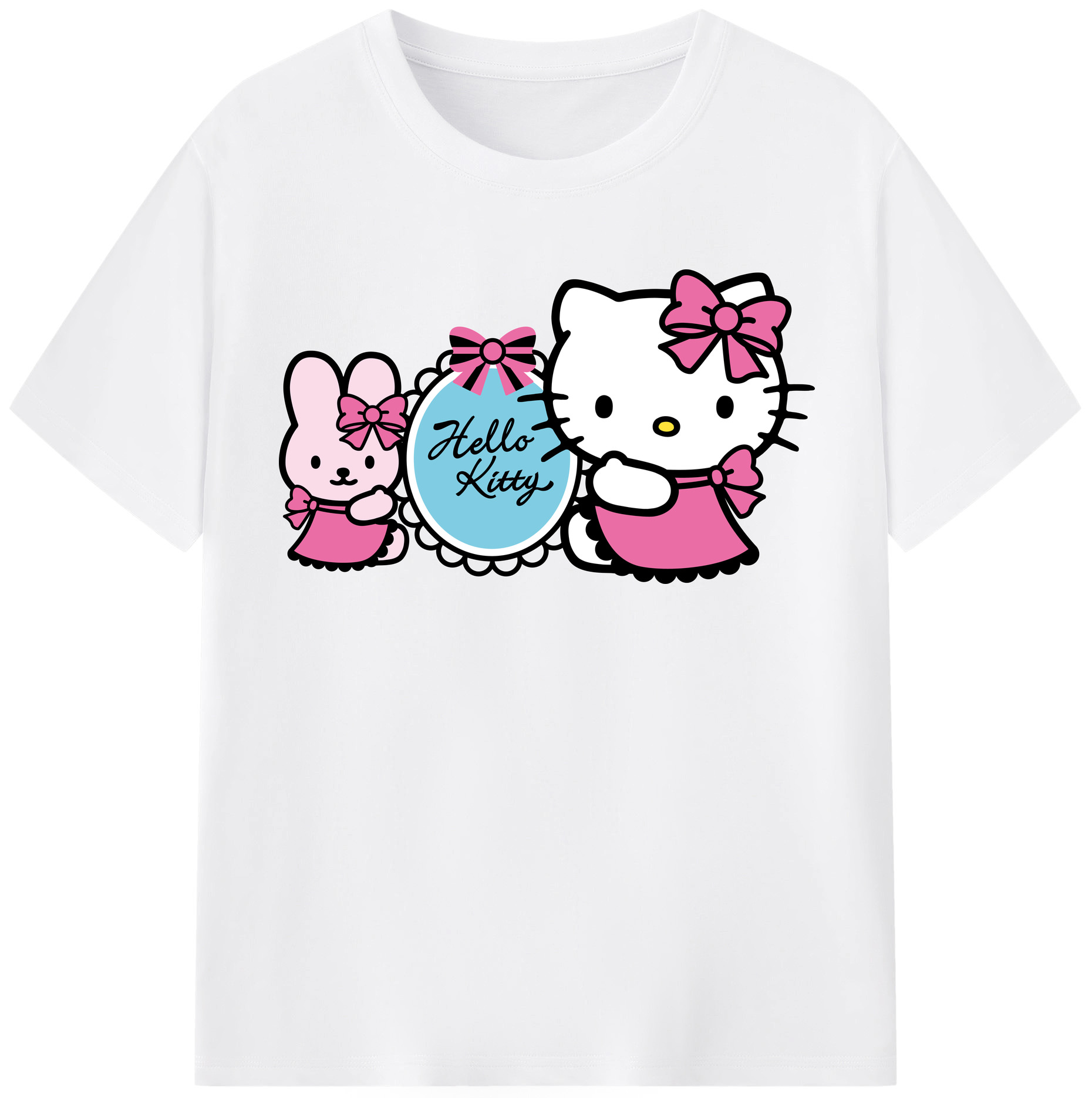 （画像用） Hello Kitty ハローキティ 綿100％半袖Tシャツ（フロントプリント）