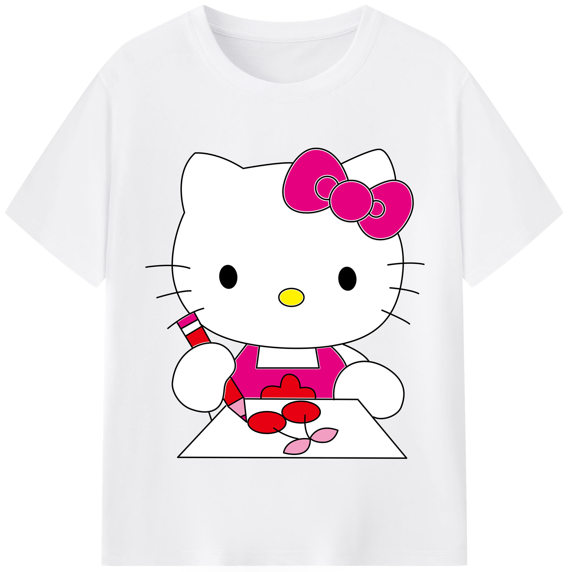 （画像用） Hello Kitty ハローキティ 綿100％半袖Tシャツ（フロントプリント）
