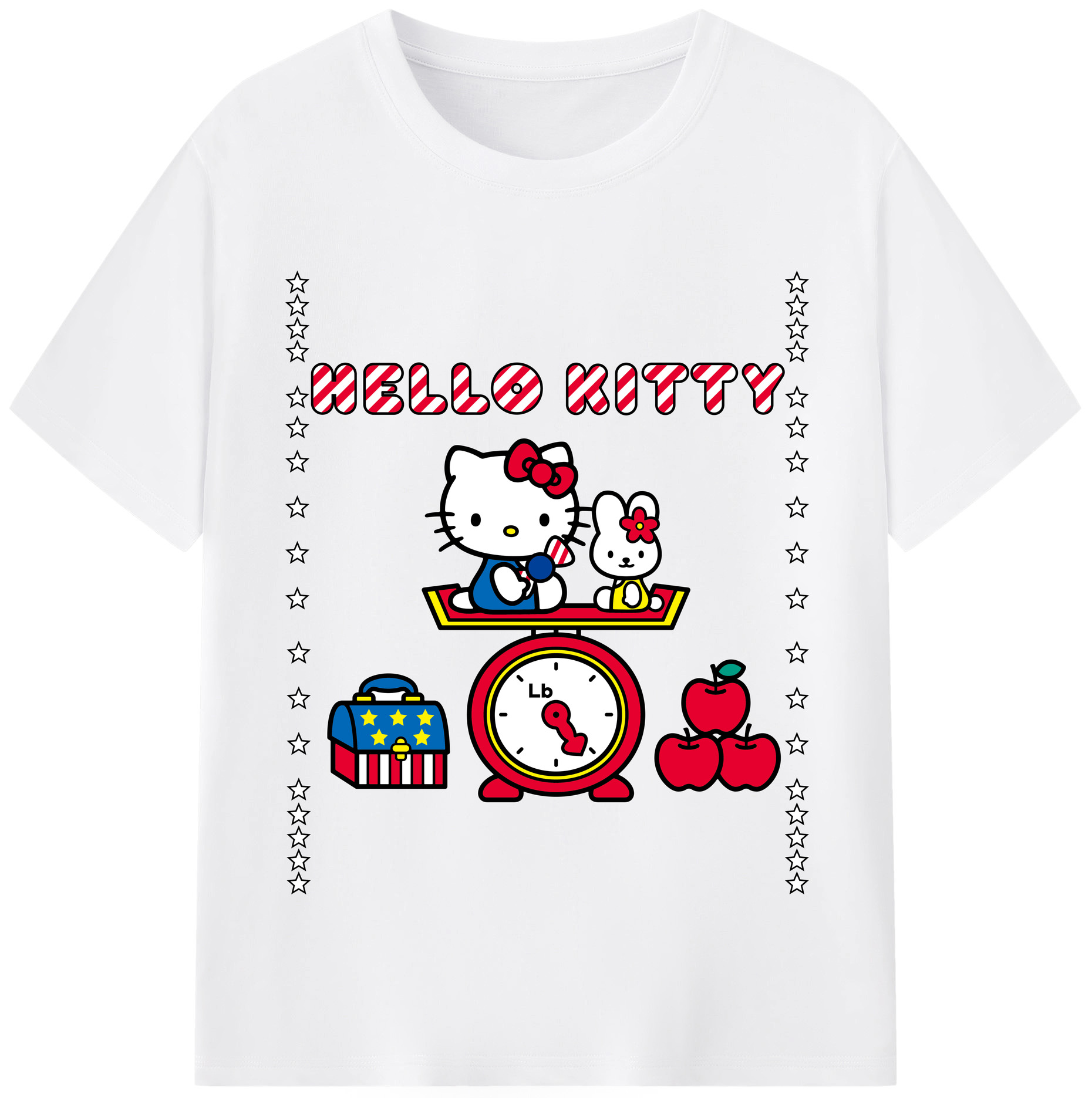 （画像用） Hello Kitty ハローキティ 綿100％半袖Tシャツ（フロントプリント）