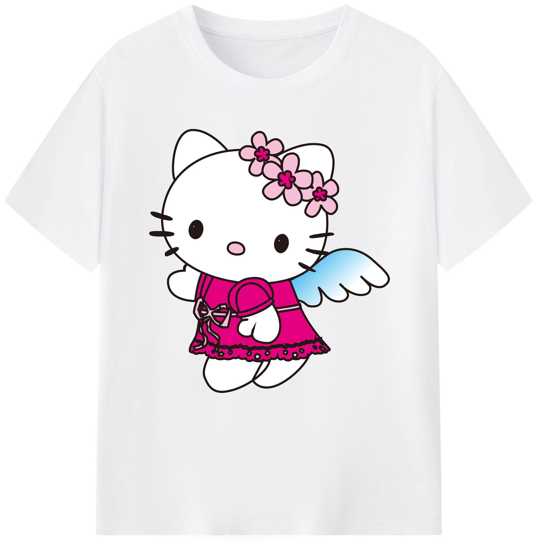（画像用） Hello Kitty ハローキティ 綿100％半袖Tシャツ（フロントプリント）
