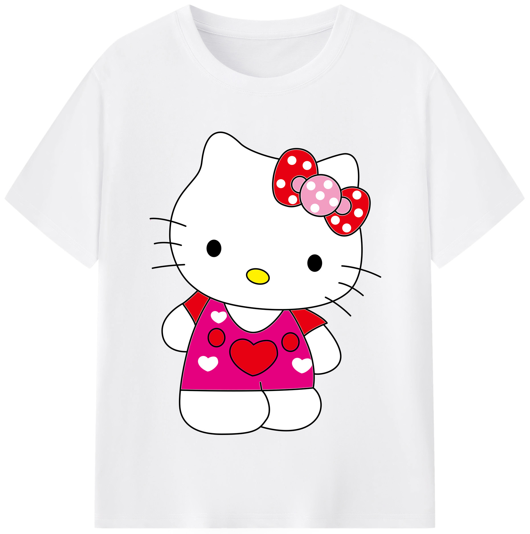 （画像用） Hello Kitty ハローキティ 綿100％半袖Tシャツ（フロントプリント）