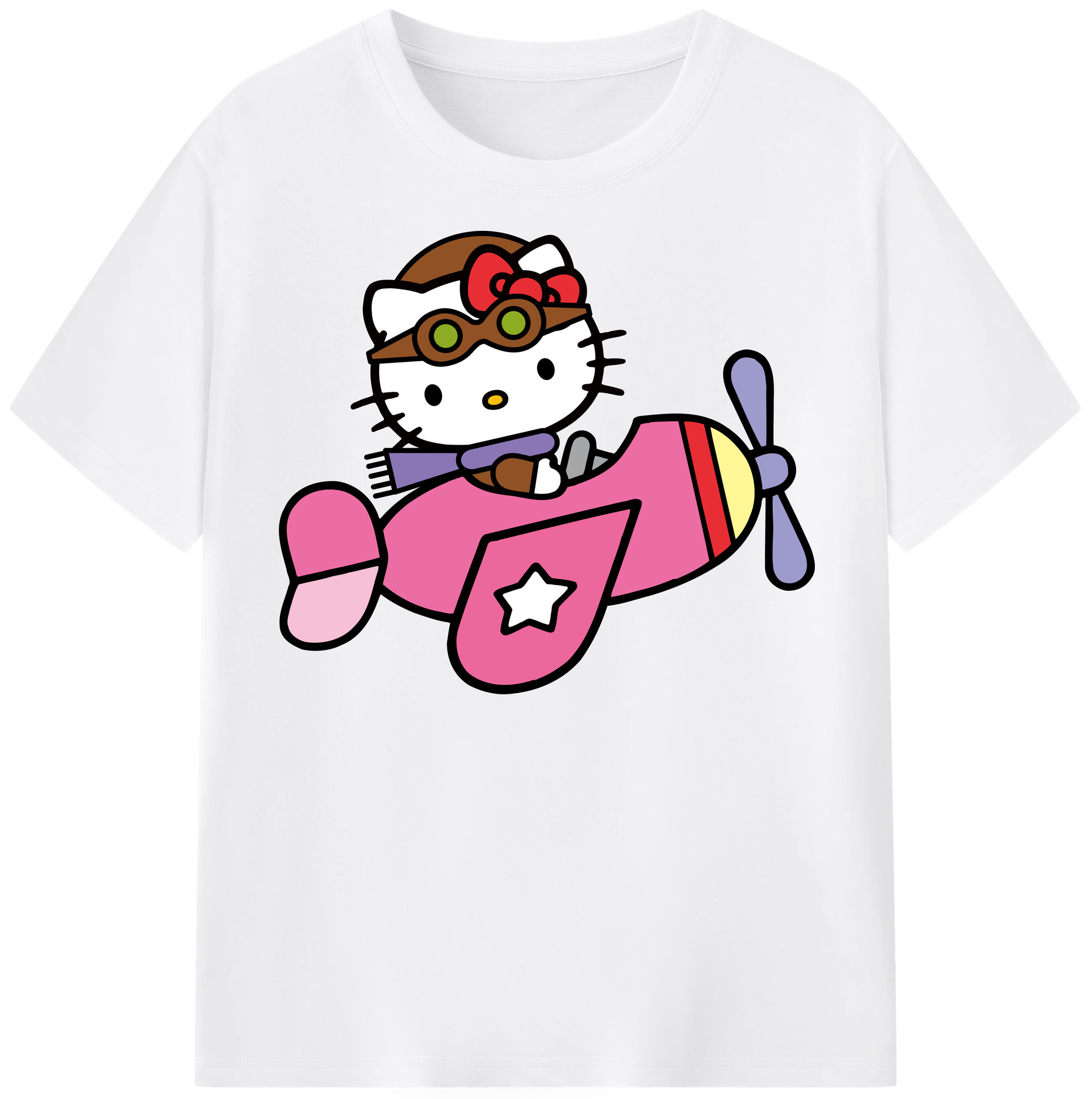（画像用） Hello Kitty ハローキティ 綿100％半袖Tシャツ（フロントプリント）