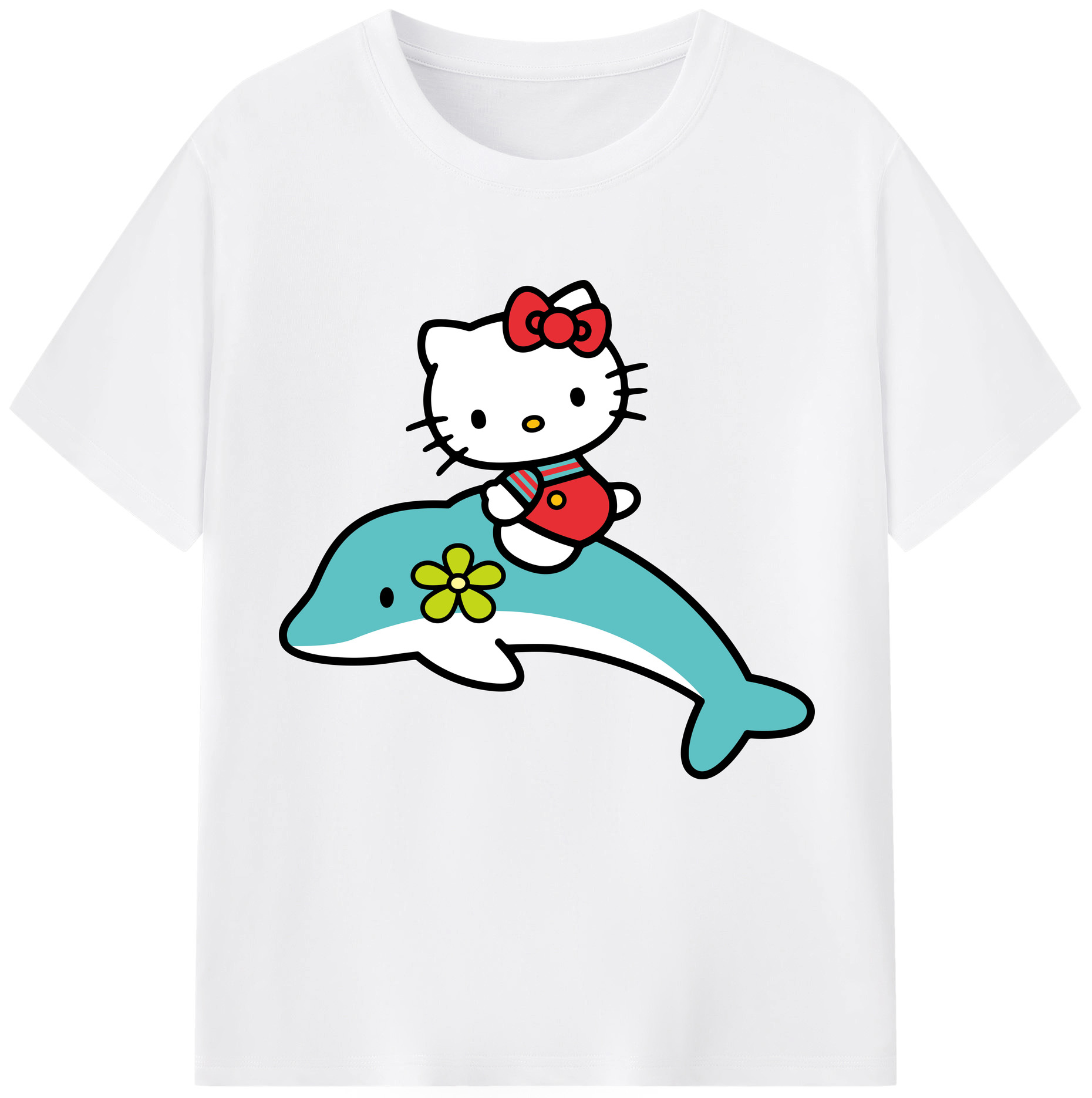 （画像用） Hello Kitty ハローキティ 綿100％半袖Tシャツ（フロントプリント）