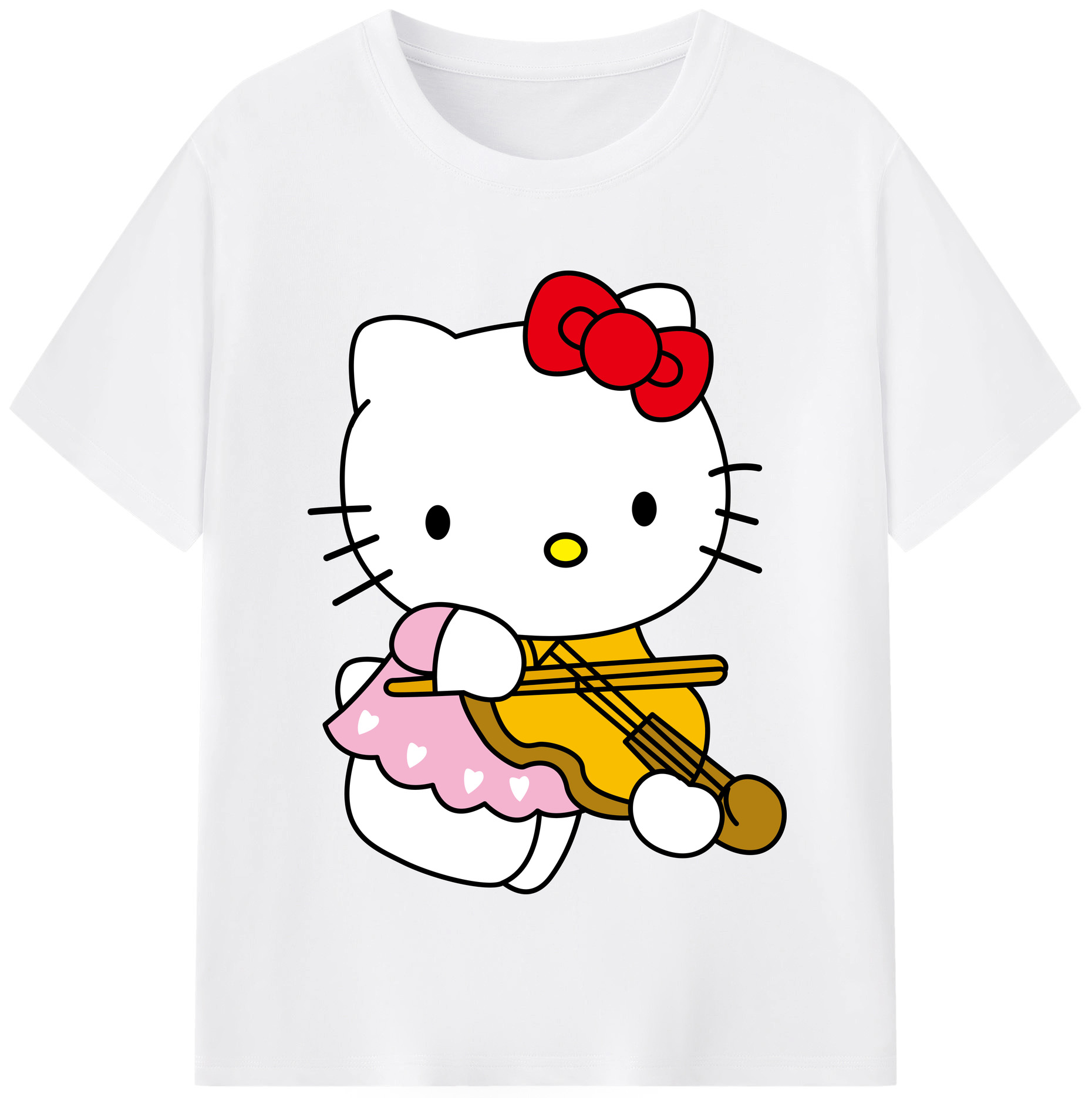（画像用） Hello Kitty ハローキティ 綿100％半袖Tシャツ（フロントプリント）