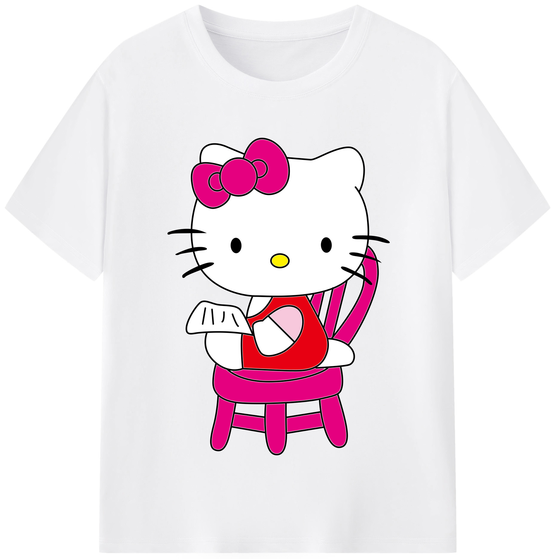 （画像用） Hello Kitty ハローキティ 綿100％半袖Tシャツ（フロントプリント）